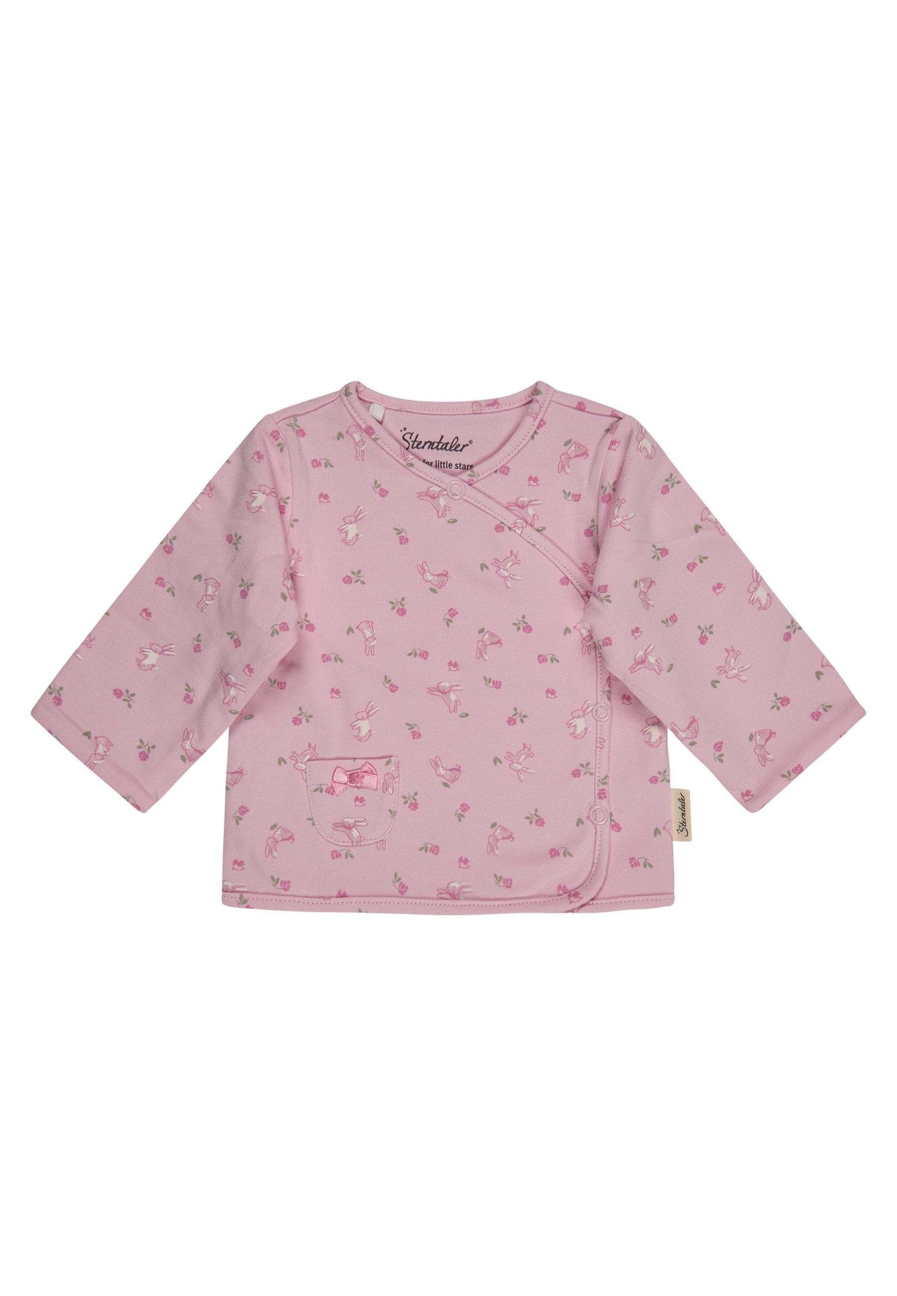 Sterntaler® Sweatjacke Baby Jacke Hase (1-tlg) Babyjacke Hasenprint aus Jersey, gefüttert, Wickelknöpfe, Zierschleife