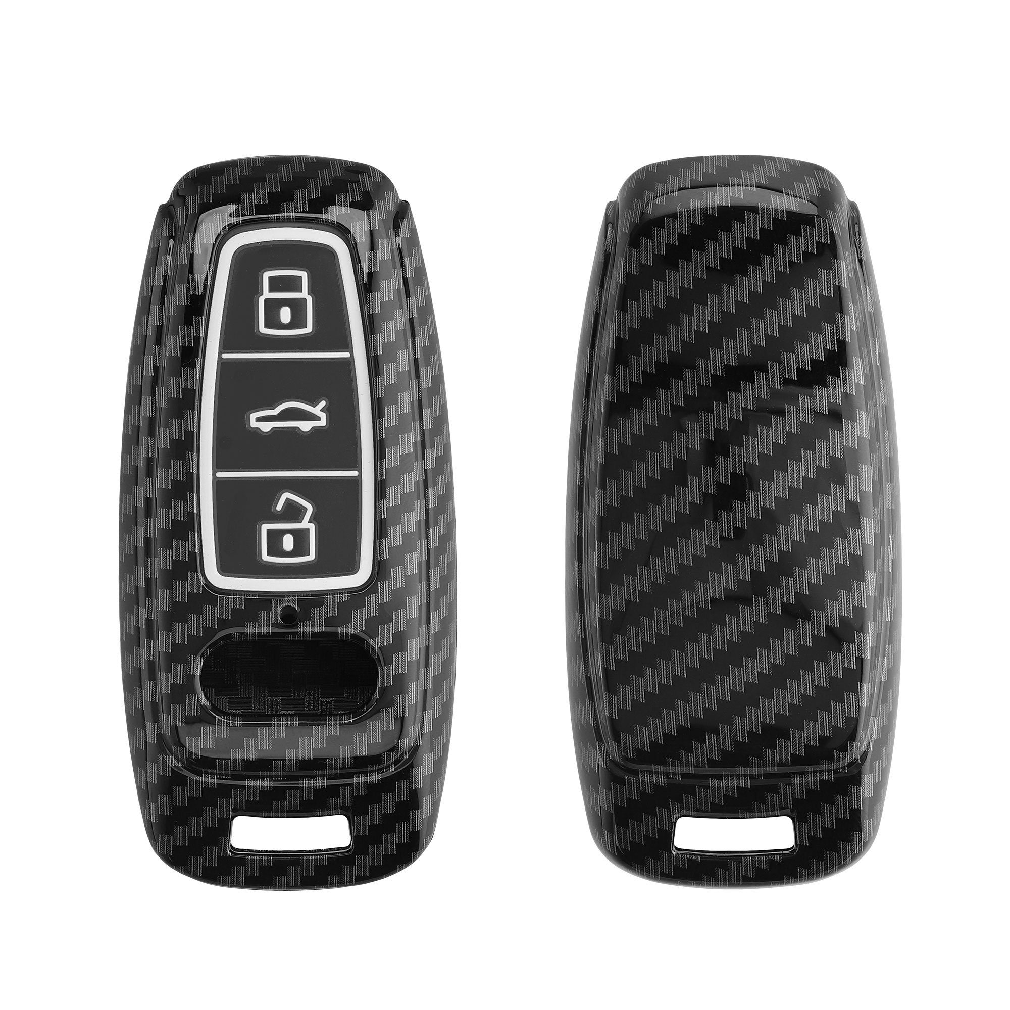 kwmobile Schlüsseltasche Autoschlüssel Hülle für Audi A6 A7 A8 Q7 Q8, Hardcover Schutzhülle - Schlüsselhülle Cover Case Schwarz | Schlüsseltaschen