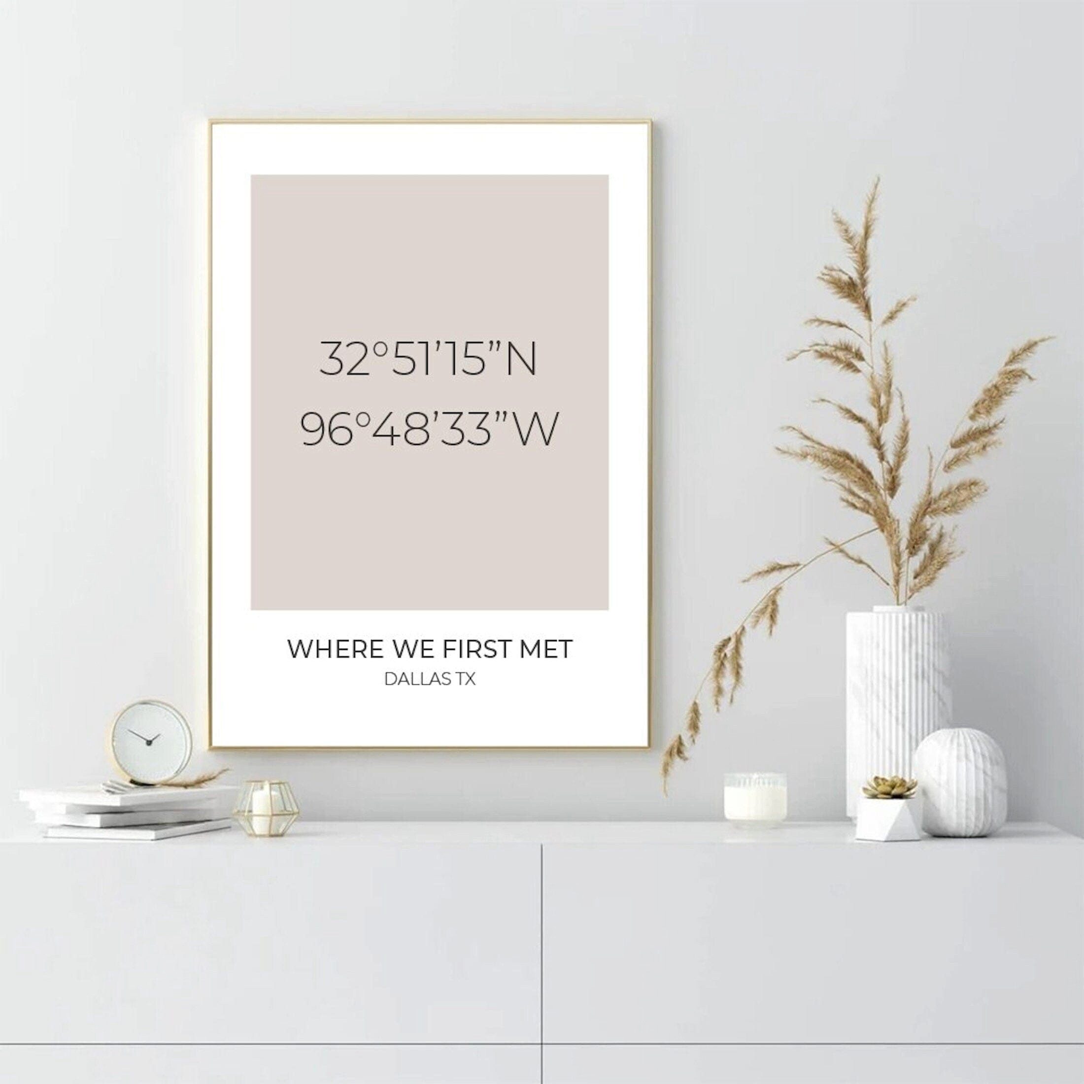 JUSTGOODMOOD Poster Koordinaten Personalisiert mit besonderem Wunschort und Wunschfarbe al, 2 (1 St)