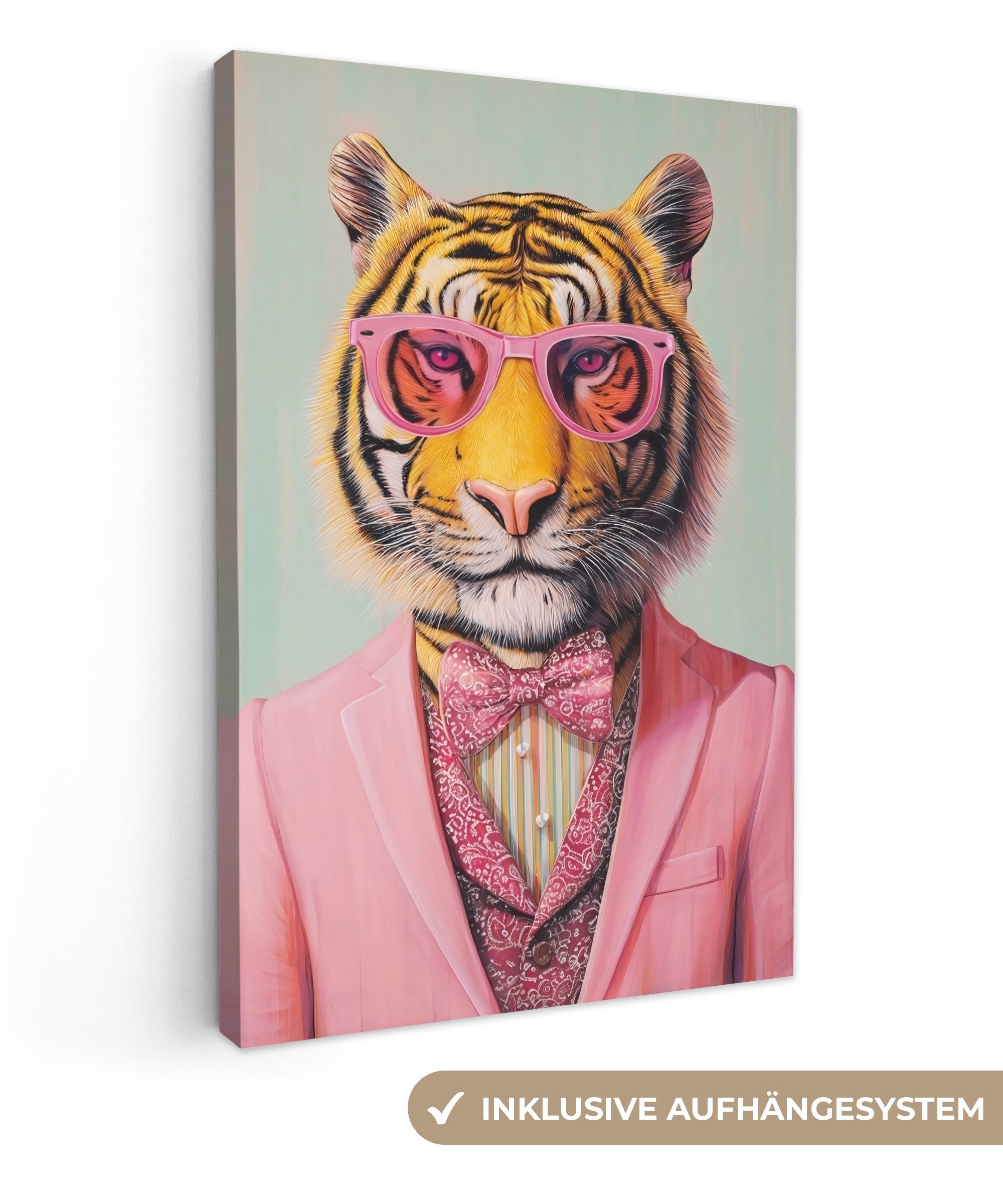 OneMillionCanvasses® Leinwandbild Tiger - Fliege - günstig online kaufen