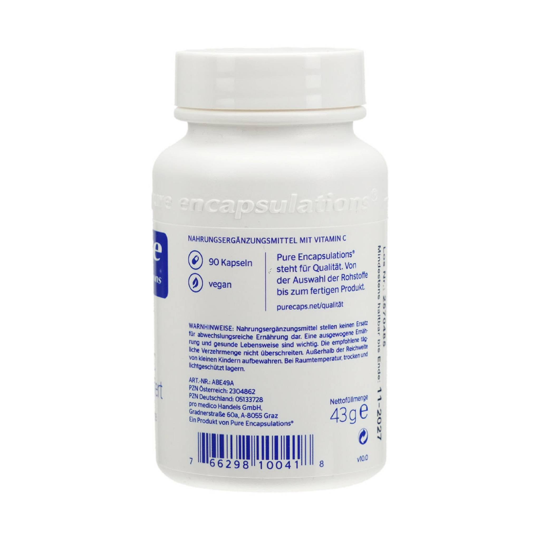pro medico GmbH PURE ENCAPSULATIONS Vitamin C 400 gepuffert Kaps Kapsel