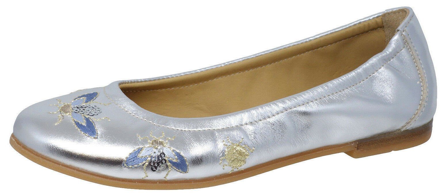 Momino Momino 3218V Leder Ballerinas mit Insekten Stickereien Pumps