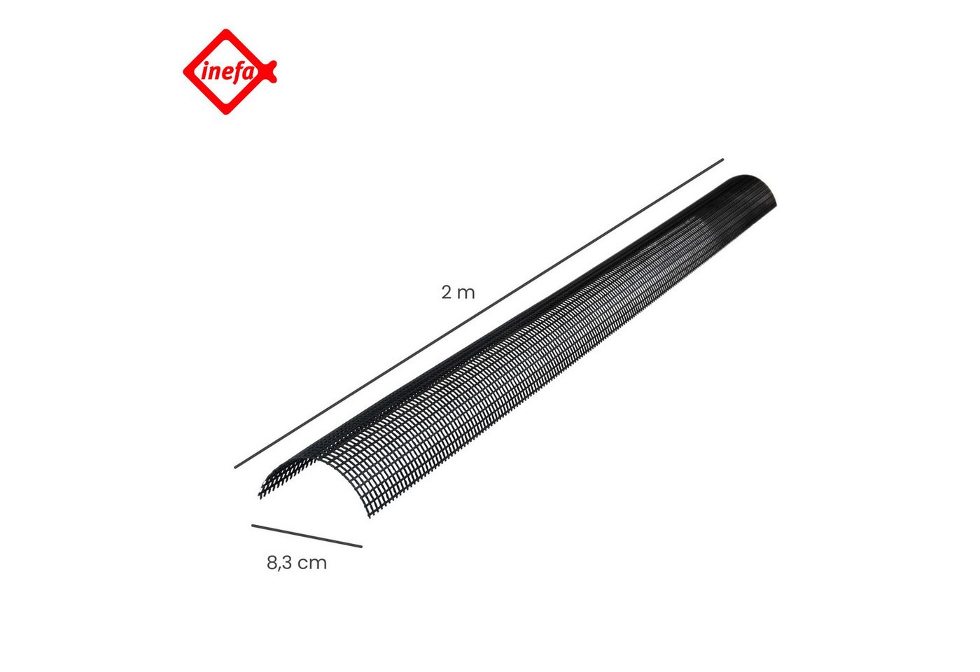 Thumbnail - INEFA Dachrinne, 10x Laubschutzgitter Dachrinnen Laubschutz Schwarz, PVC 83mm, 2m, 10-St., Laubfang Dachrinennschutz, Da...