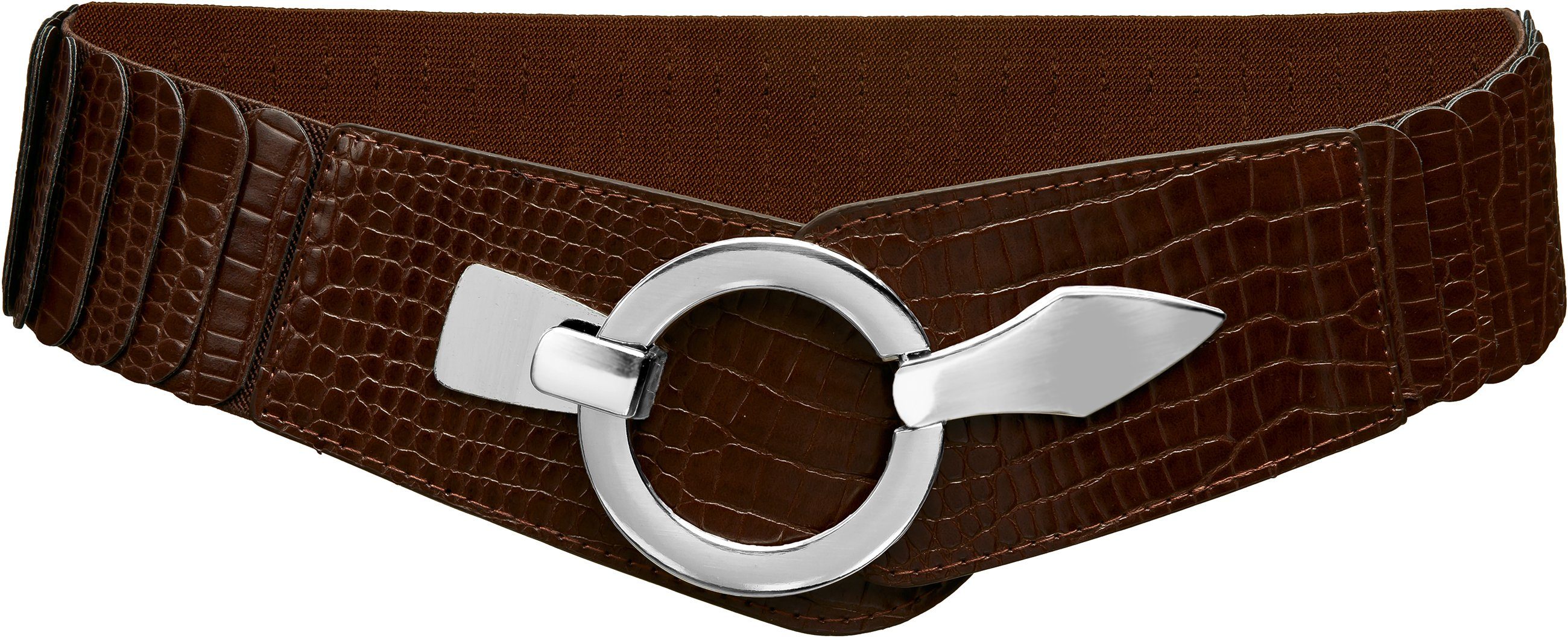 Caspar Taillengürtel GU300-C elastischer breiter Damen Stretch Gürtel mit C günstig online kaufen