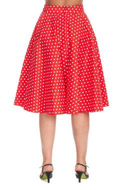 Banned A-Linien-Rock Polka Dot Days Rot Retro Vintage Swing Skirt High Waist