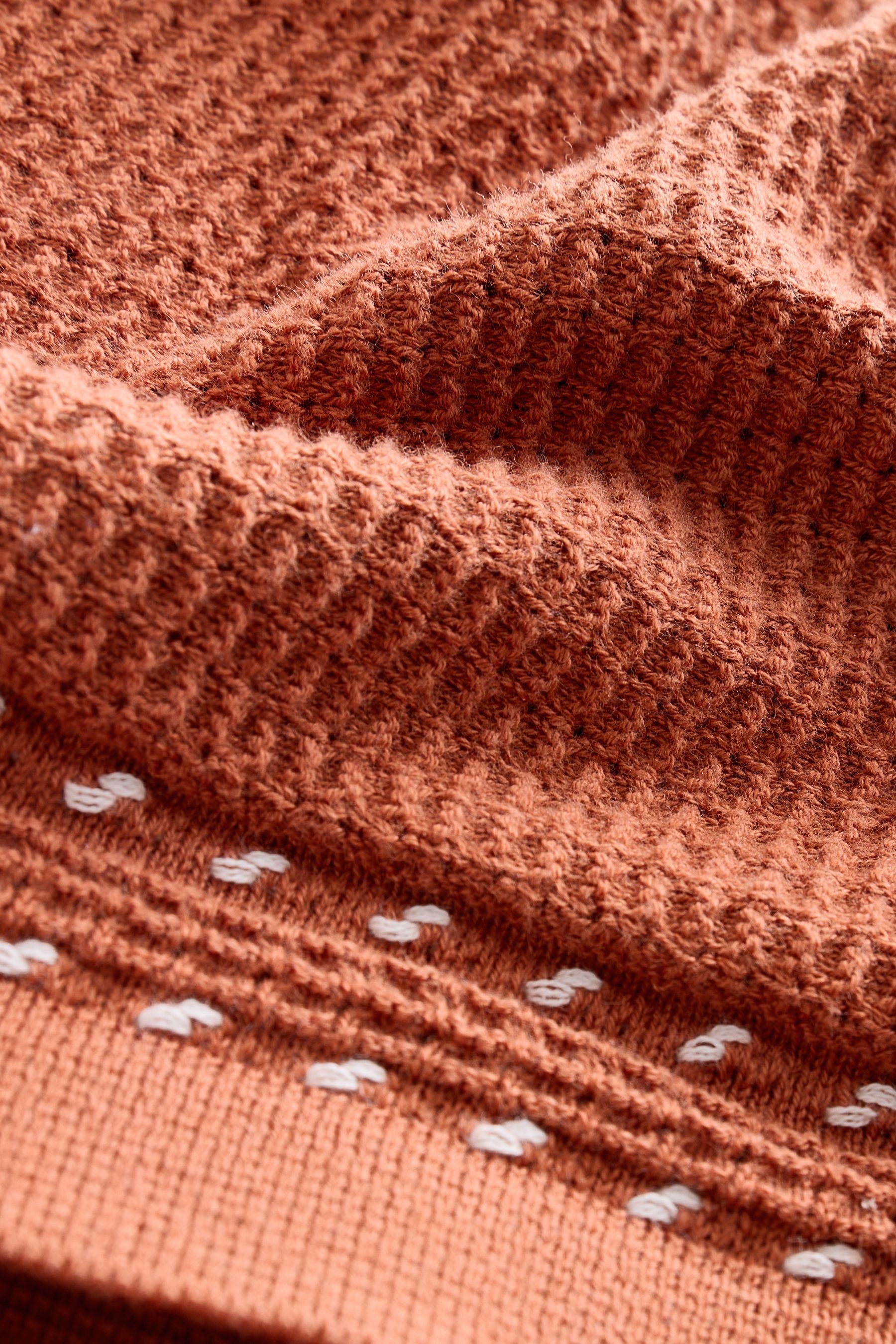 Next Polokragenpullover Kurzarm-Polohemd in Strickoptik 100 % Baumwolle (1-tlg)