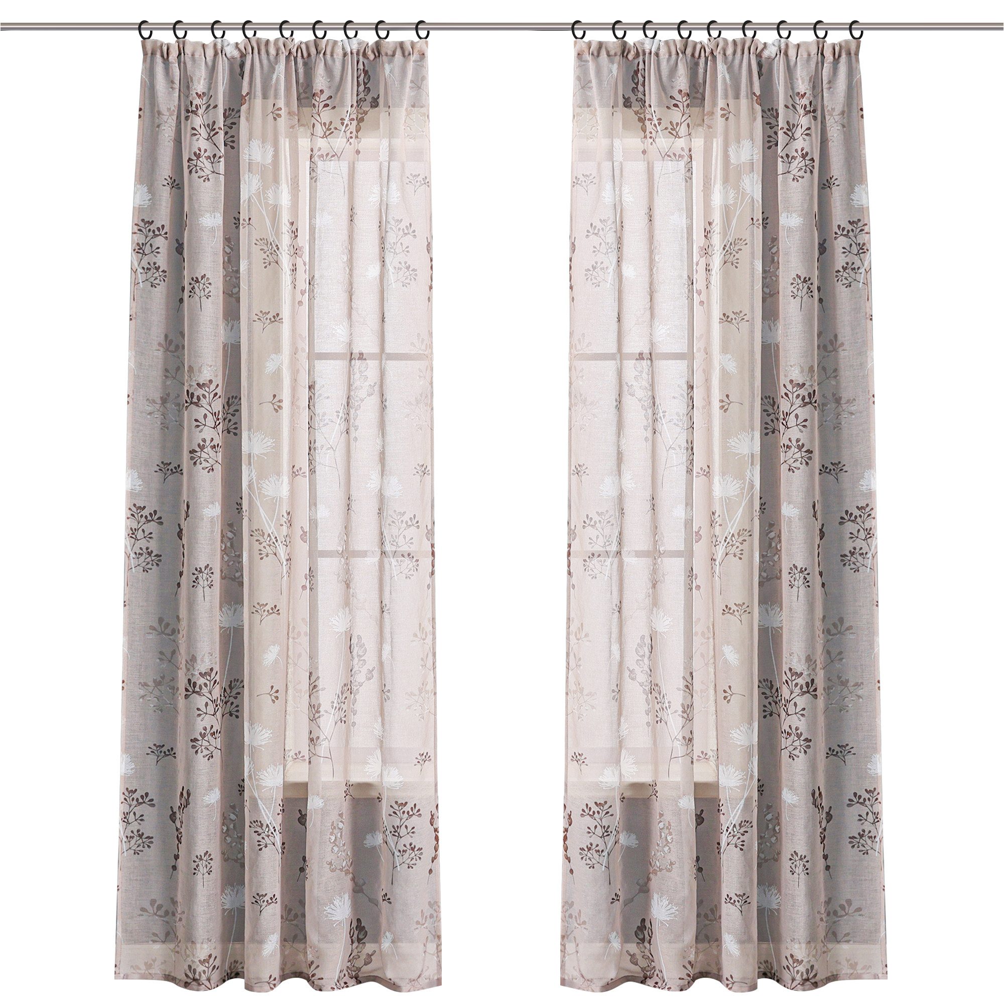 Joyswahl Gardine (1 St), Kräuselband, halbtransparent, Mikrofaserqualität, günstig online kaufen