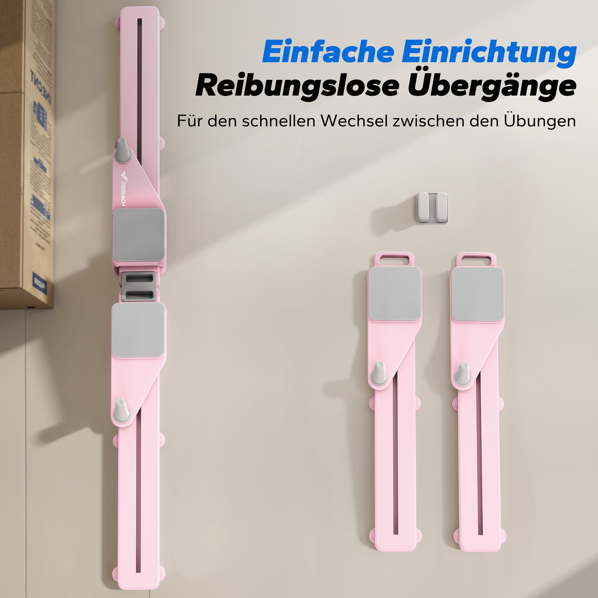 MERACH Pilates-Reformer 4-in-1 Pilates-Board, Push-Up-Bauchmuskel-Roller, (2-tlg, 6,8kg Widerstandsband, Core-Training für Bauch, Arme, Beine, 1-tlg., zerlegbarem Design, Kniepolster, Heimstudio-tauglich, Anti-Rutsch), Platzsparend, Bauchmuskelübungsgerät für Ganzkörpertraining