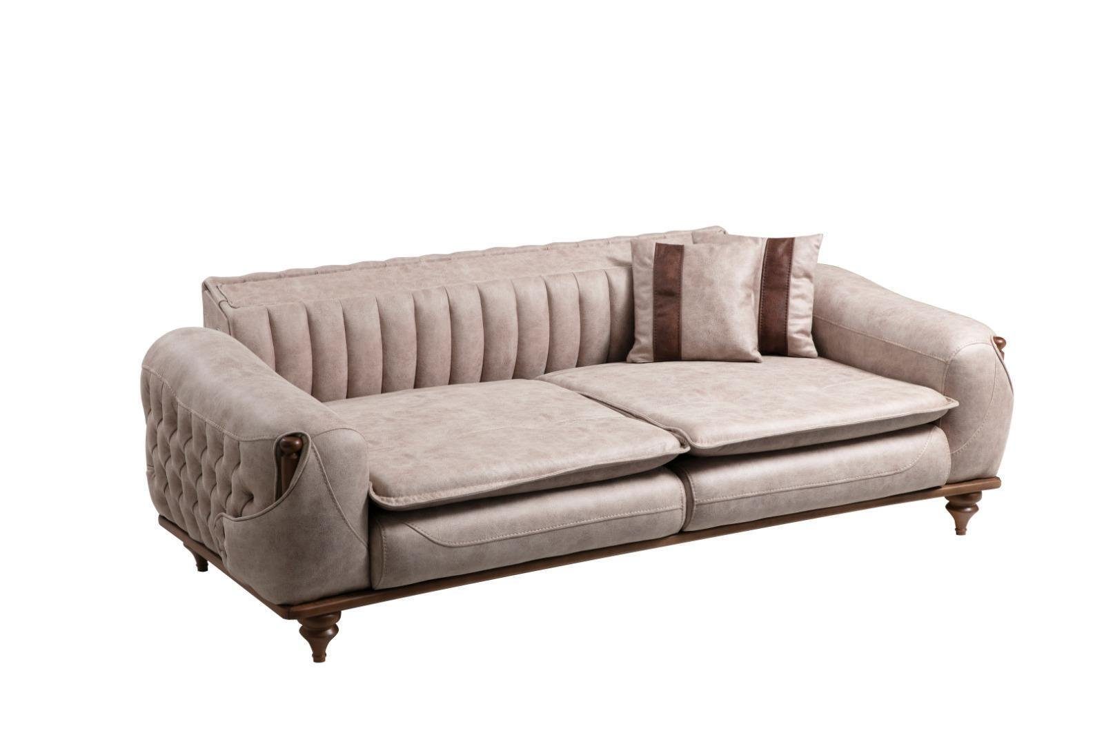 JV 3+1 Textil, 3 Sitz JVmoebel Couchtisch (2-St., Sofagarnitur Möbel Sofabezug und Sitzer Sofa Designer Wohnzimmer-Set Sessel)