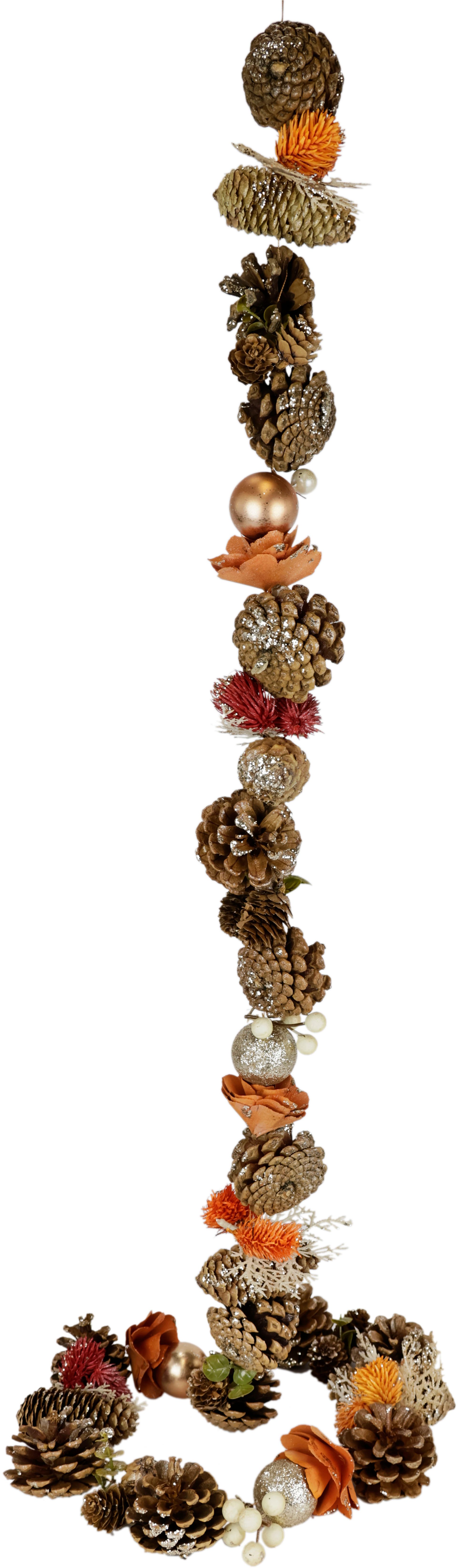 Kunstgirlande Naturgirlande Zapfen, I.GE.A., Höhe 150 cm, Trockenblumen Christbaumkugeln Beeren