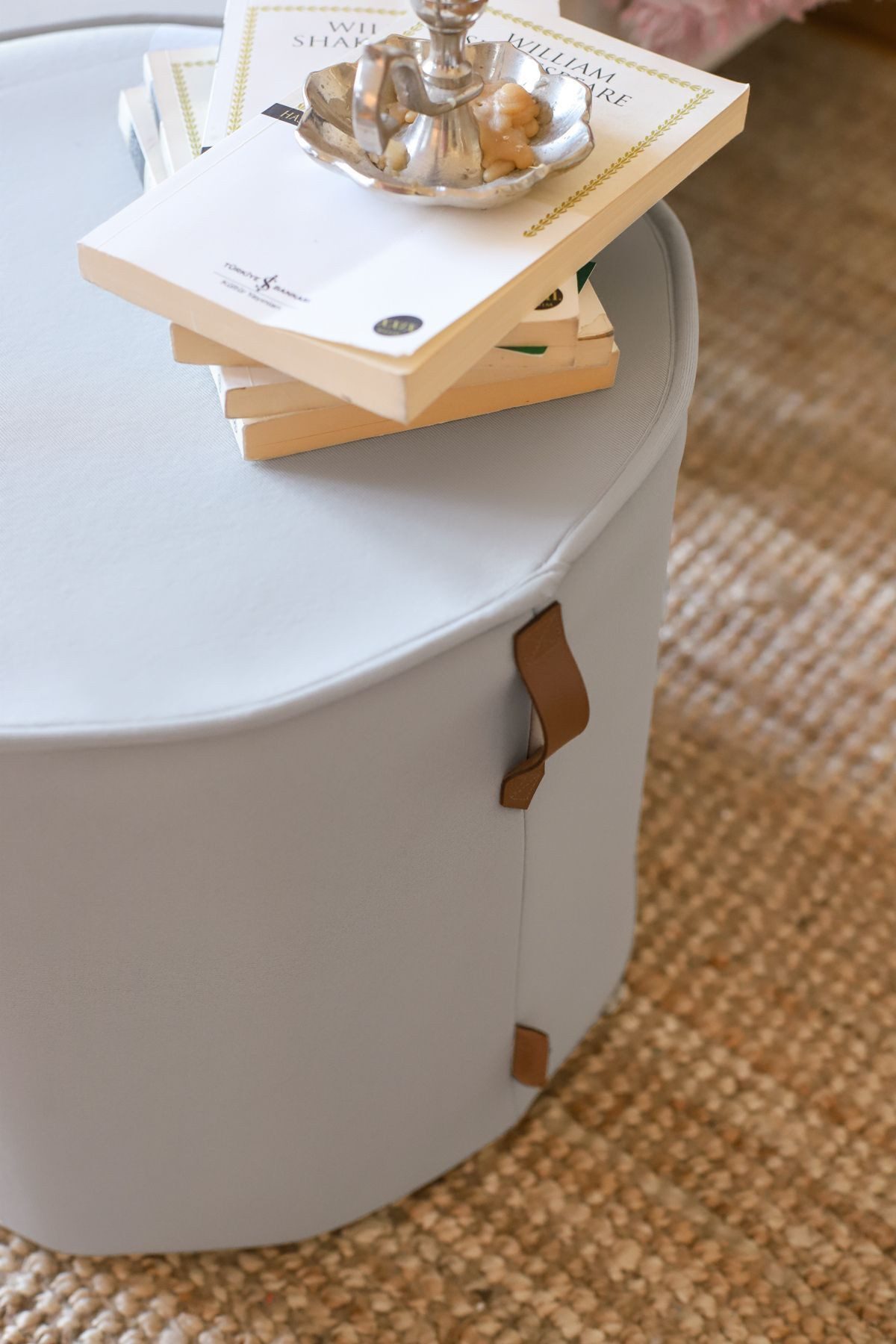en.casa Polsterbank (1-St), Zylinder-Pouf mit waschbarem Bezug 40 x 32 cm Polyester Grau 89860278
