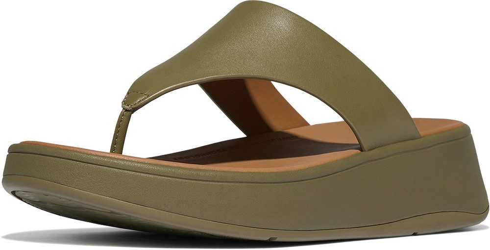 Fitflop F-Mode Leather Flatform Toe-Post Sandals Sandale