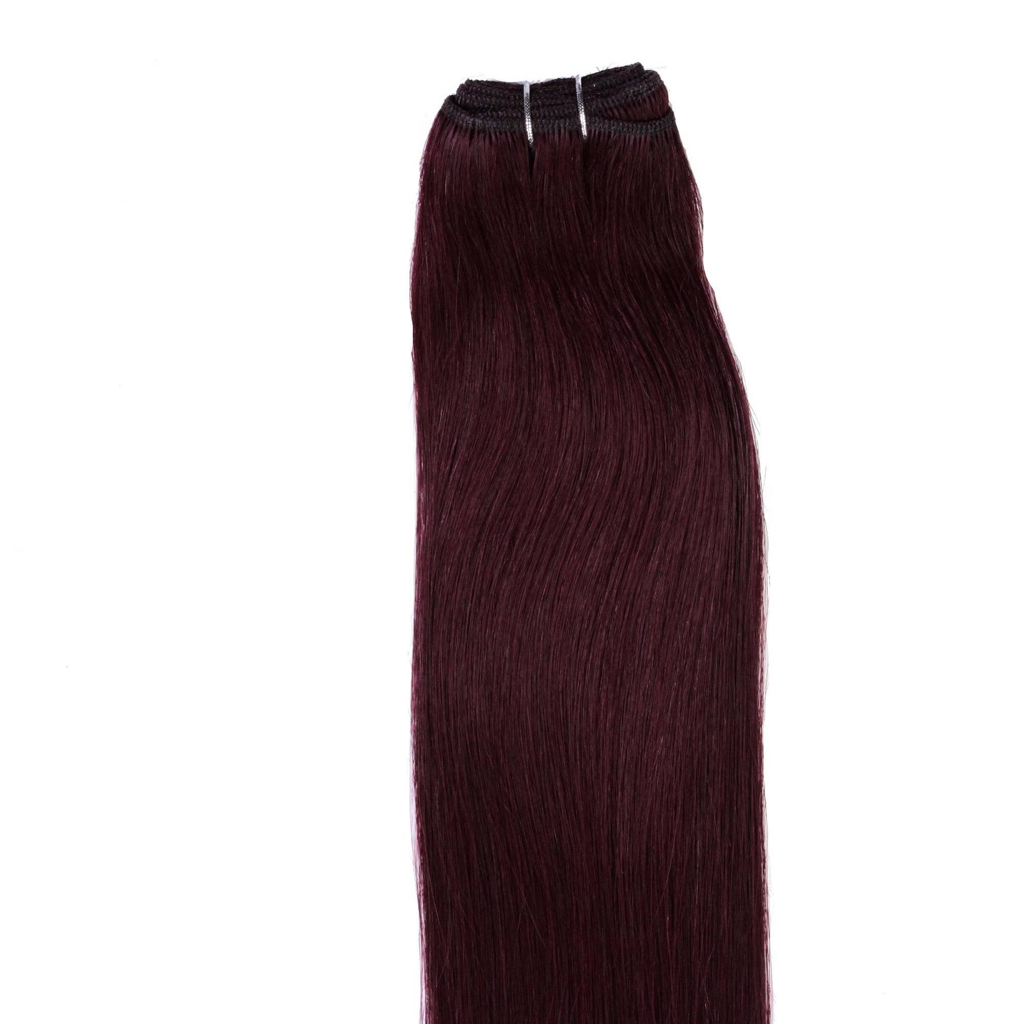 hair2heart Echthaar-Extension Glatte Echthaartresse #55/66 Hellbraun Violett 40cm