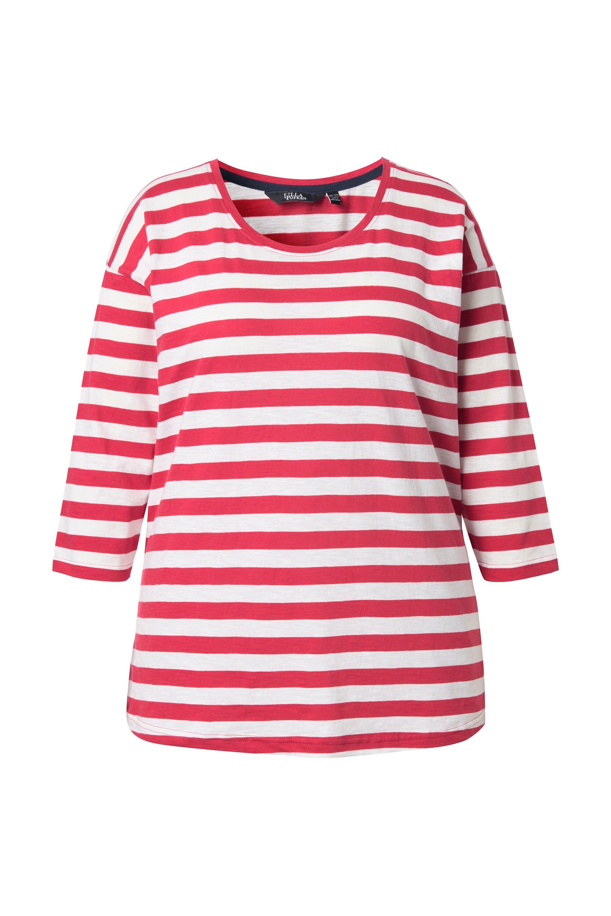 Ulla Popken T-Shirt Shirt Ringel Oversized Rundhals Langarm günstig online kaufen