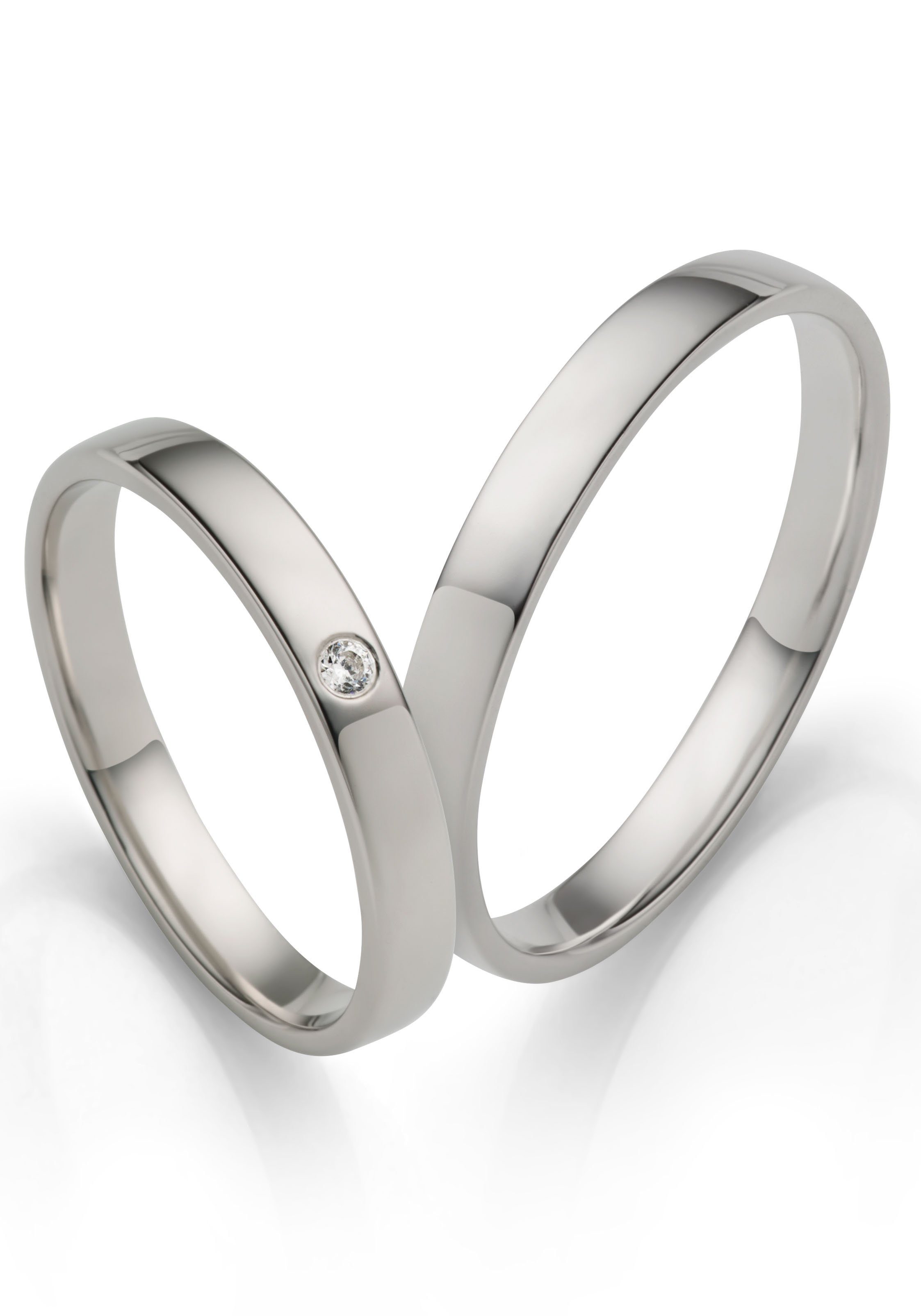 Firetti Trauring Schmuck Geschenk Hochzeit Ehering "LIEBE", Made in Germany - wahlweise mit oder ohne Zirkonia (synth)