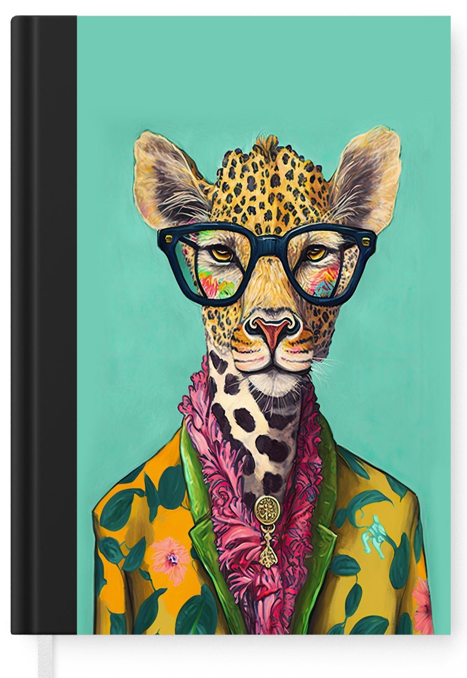 - 98 Giraffe Haushaltsbuch MuchoWow - Notizbuch Journal, Merkzettel, Blätter Tagebuch, Tiere A5, - Brille Seiten, Design, Notizheft, -