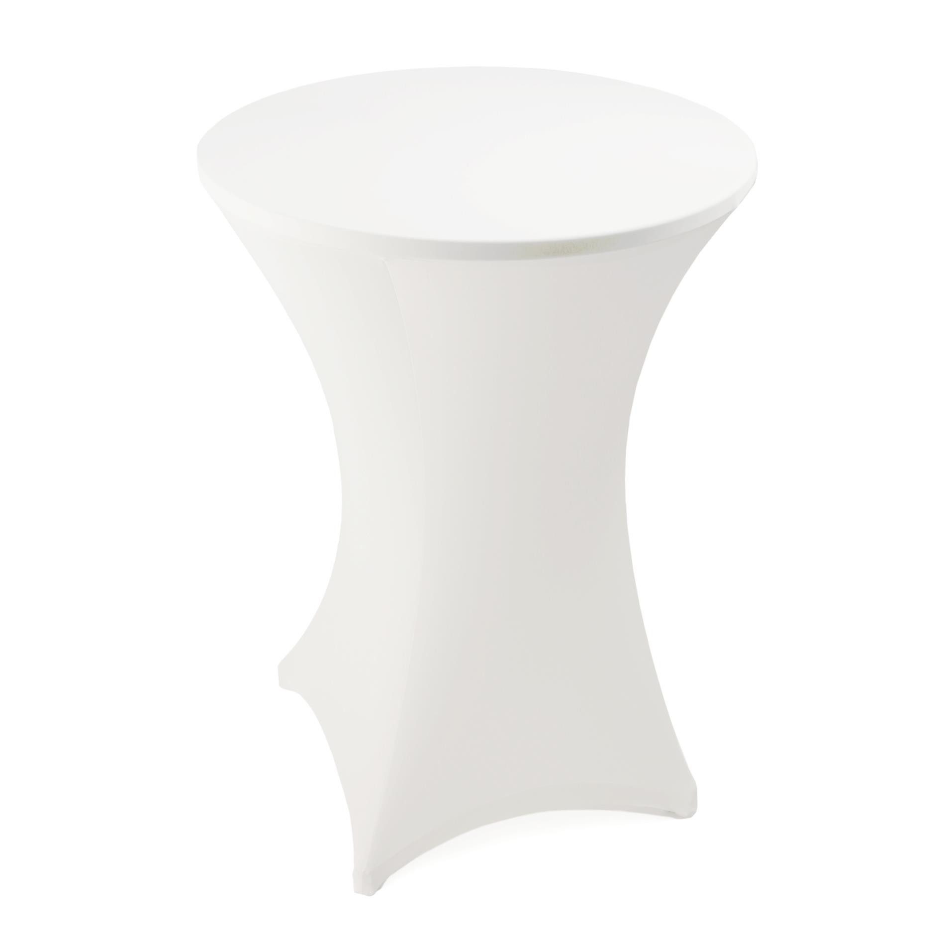 ESTEXO Stehtischhusse Stretch Stehtisch Ø 60 cm Tisch Husse Bistrotisch Weiß