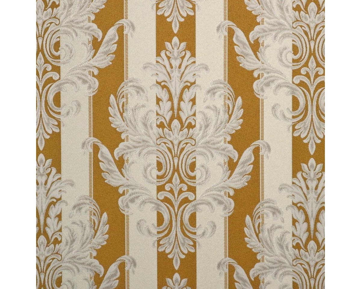 Thumbnail - Stofferia Stoff Dekostoff Streifen Satin Jacquard Aida Gold, Breite 280 cm, Meterware