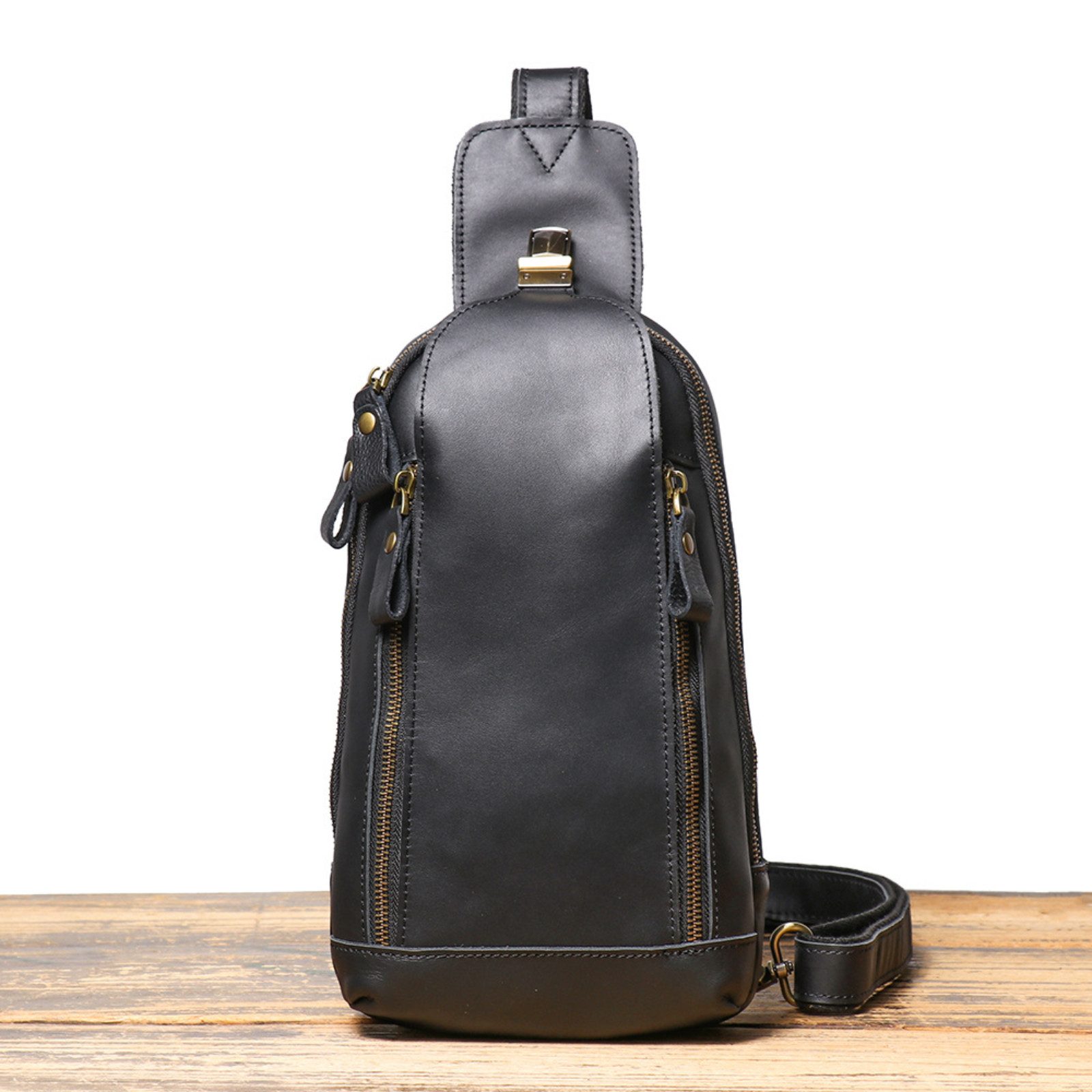 Umhängetasche Herren Leder Umhängetasche Brusttasche Vintage Design Schultertasche