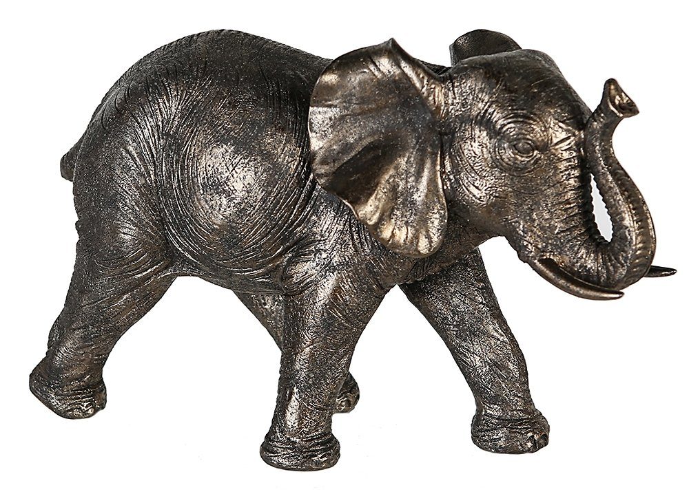 NO NAME Tierfigur Skulptur Gold, Statue, B Grau / cm Deko-Figur, Elefantenfigur, 29