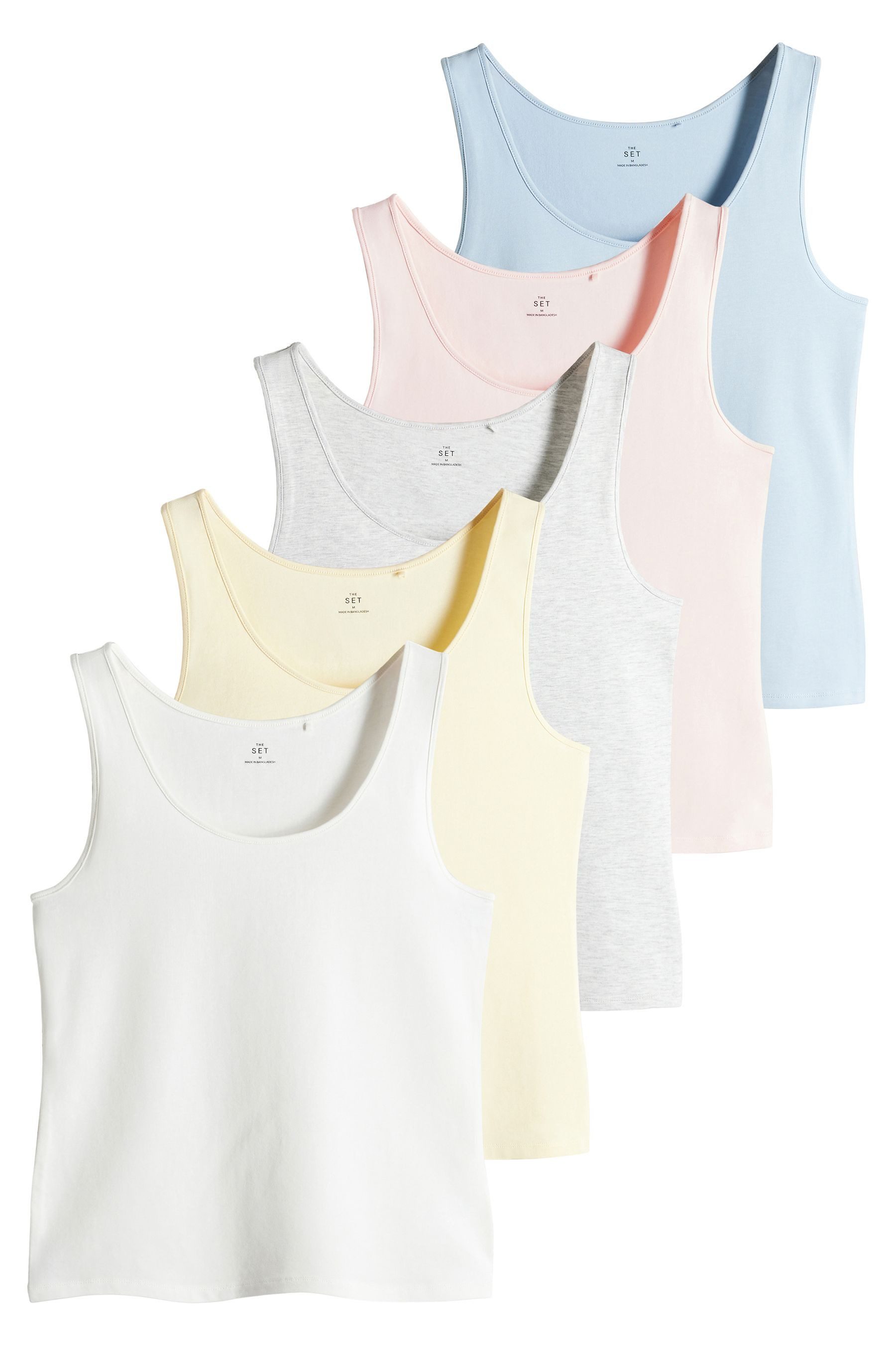 Shirttop The Set Trägertops mit U-Ausschnitt, 5er-Pack