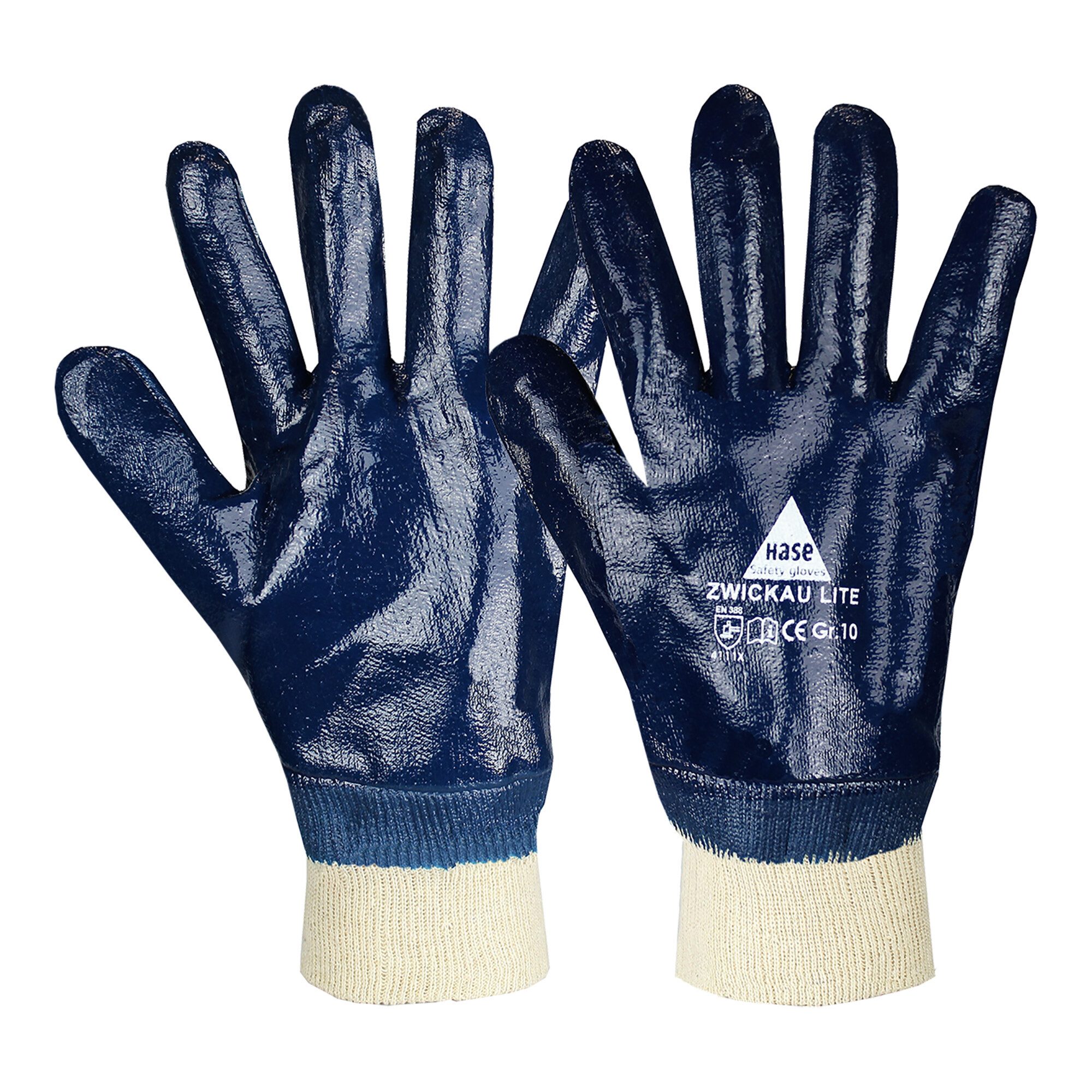 Hase Nitril-Handschuhe Hase Zwickau Lite Nitrilhandschuh aus Baumwolle Größe 12 12 Stk
