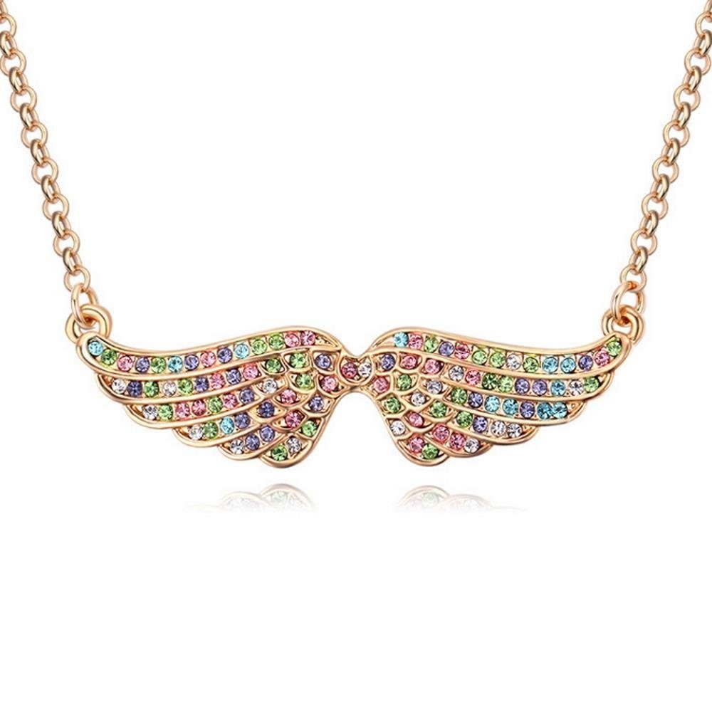 BUNGSA Ketten-Set Kette Necklace aus Wings Messing Gold Angel Damen Halskette (1-tlg)