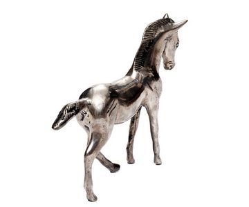 Brillibrum Dekofigur Pferde-Figur Silber Dekoration Statue Horse Hengst Silber Skulptur aus Metall versilbert Deko Pferd