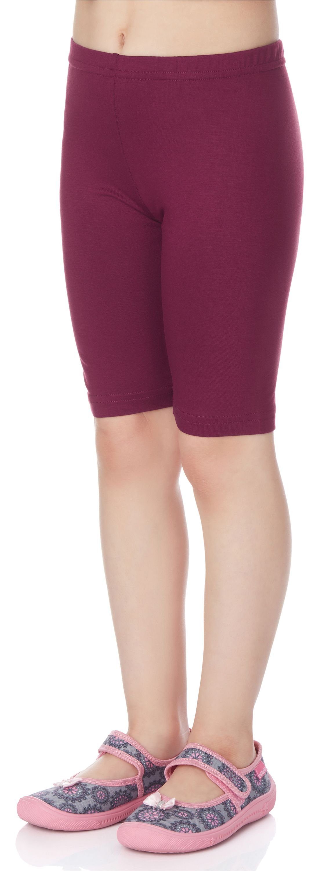 Merry Leggings Bund Leggings Weinrot elastischer aus (1-tlg) MS10-132 Style Viskose Mädchen Kurze