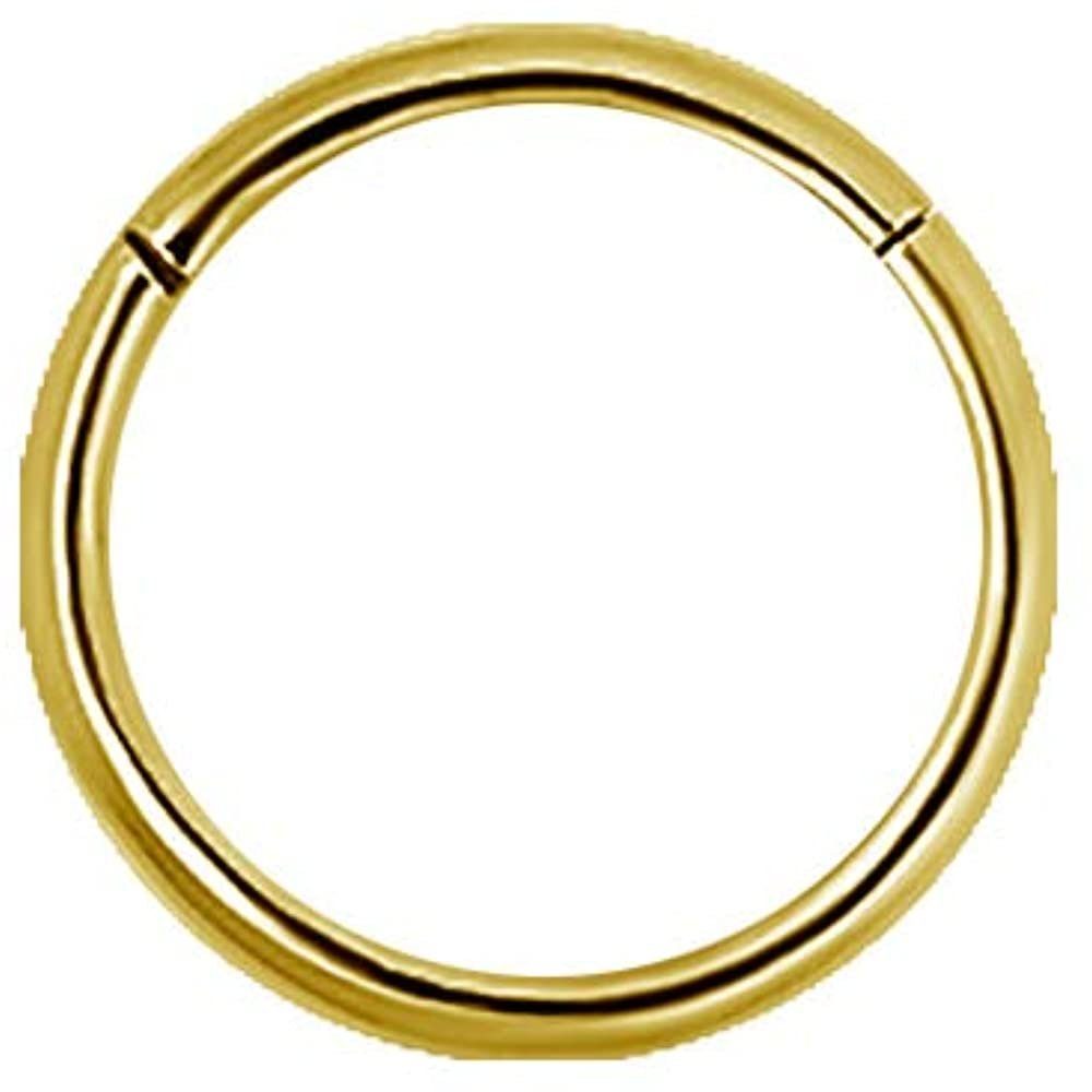 Karisma Nasenpiercing Edelstahl 316L Hinged Segmentring Charnier/Nasen Clicker Ring Medusa Helix Piercing BHSR-20GA Stärke 0,8mm - Innendurchmesser 6mm, Vergoldet, Stärke 0,8mm