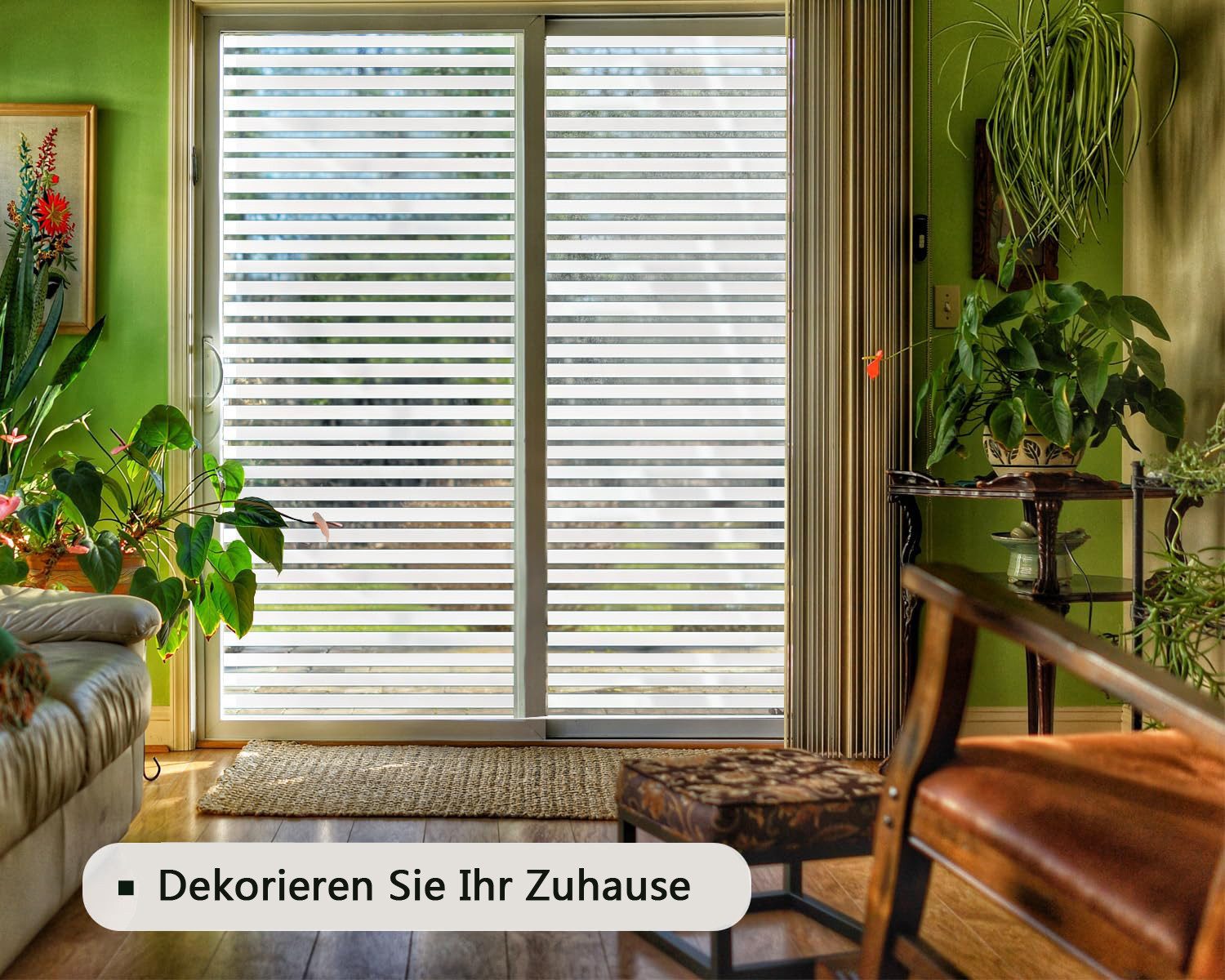 Agger Fensterfolie Streifen Fensterfolie Blickdicht Sichtschutz Sichtschutzfolie, Milchglasfolie Fenster Aufkleber Glas Statische Folie – Bild 2 von 5