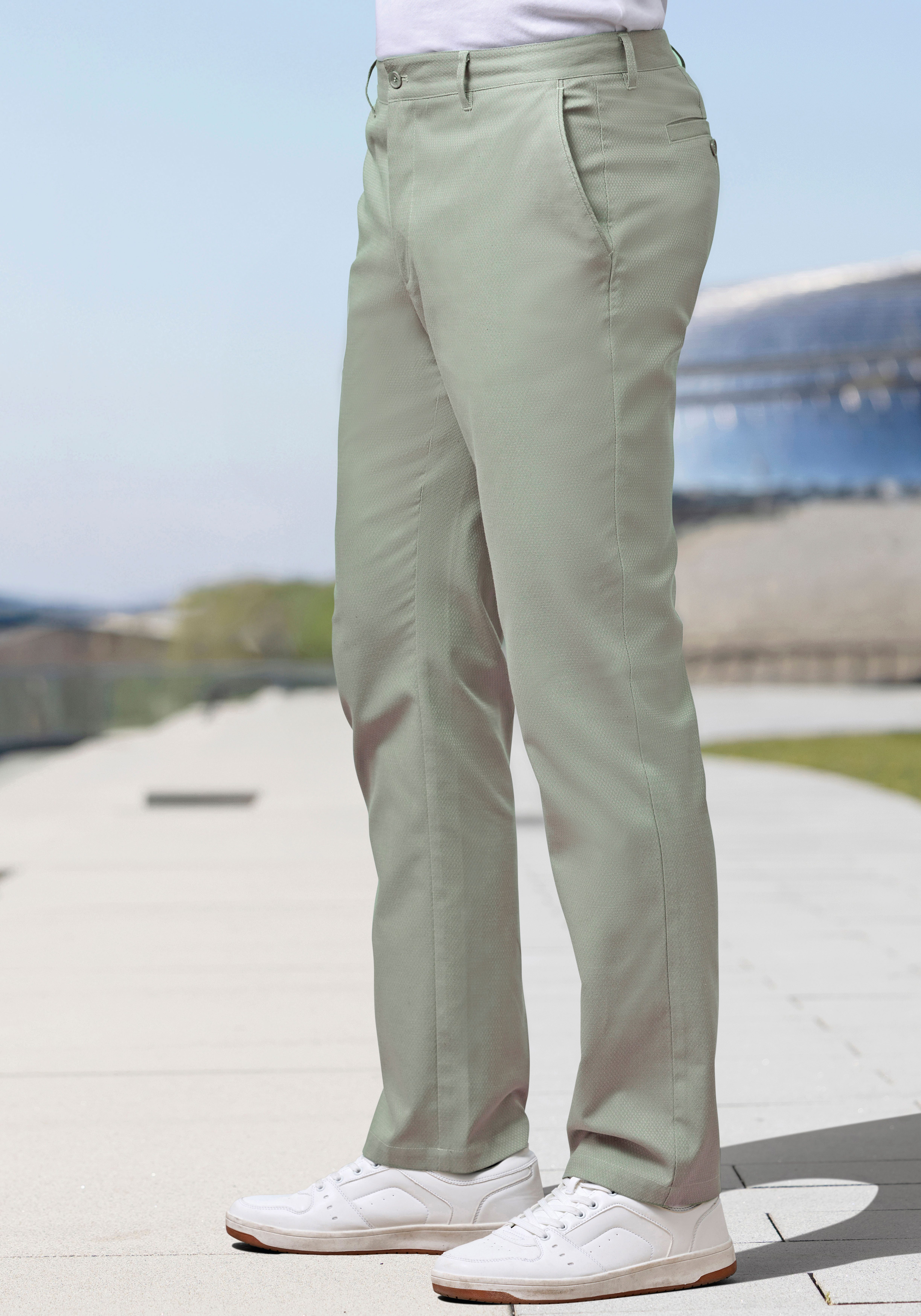 H.I.S Stoffhose aus leicht elastischer Struktur-Qualität bequeme Hose aus leicht elastischer Baumwollmix-Qualität