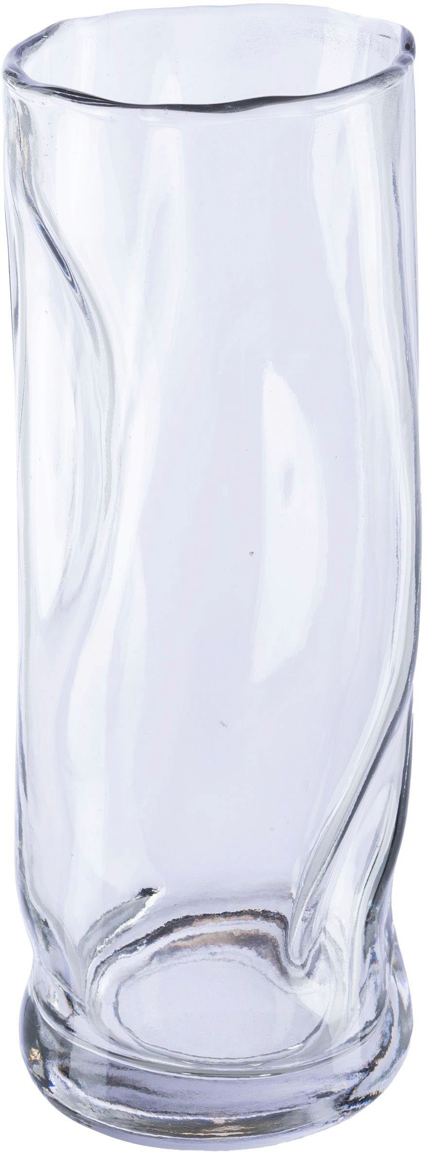 transparent Höhe aus Glas, Tischvase Vase (1 Blumenvase Leonique Caline Crunch-Design, ca. im St), 26 cm