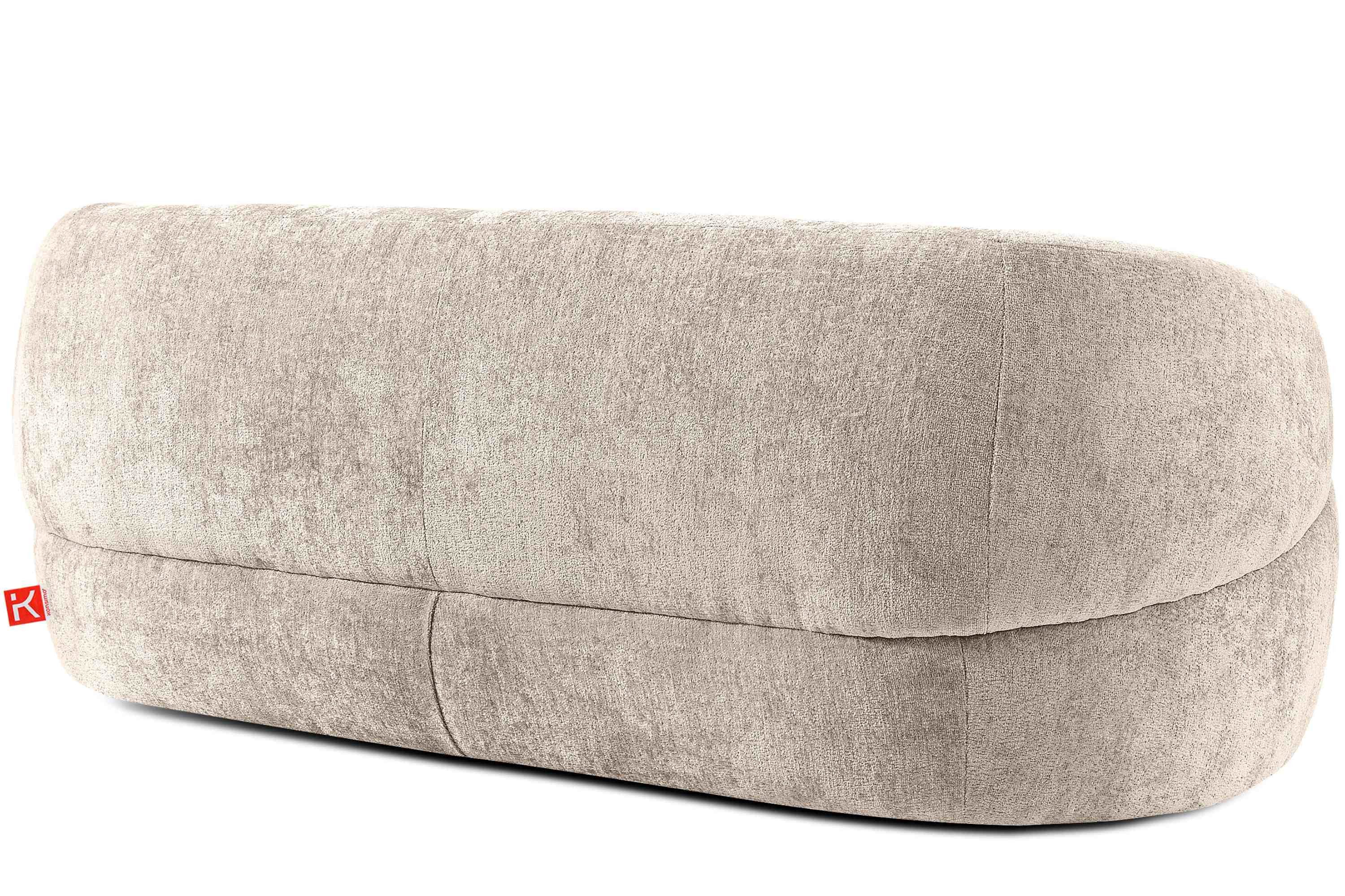KONSIMO® 3-Sitzer NELUM Sofa, Modern, organische Form, mit dekorativem Rundkissen, Chenille-Stoff, hergestellt in der EU
