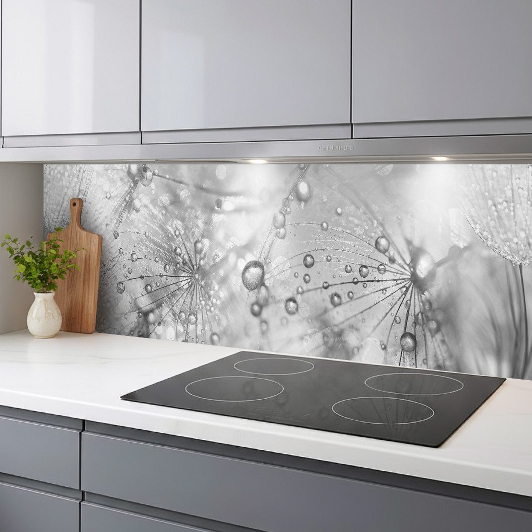 Rodnik Küchenrückwand Pusteblumen, monolithische ABS-Platte mit Direktdruck, formstabil und langlebig