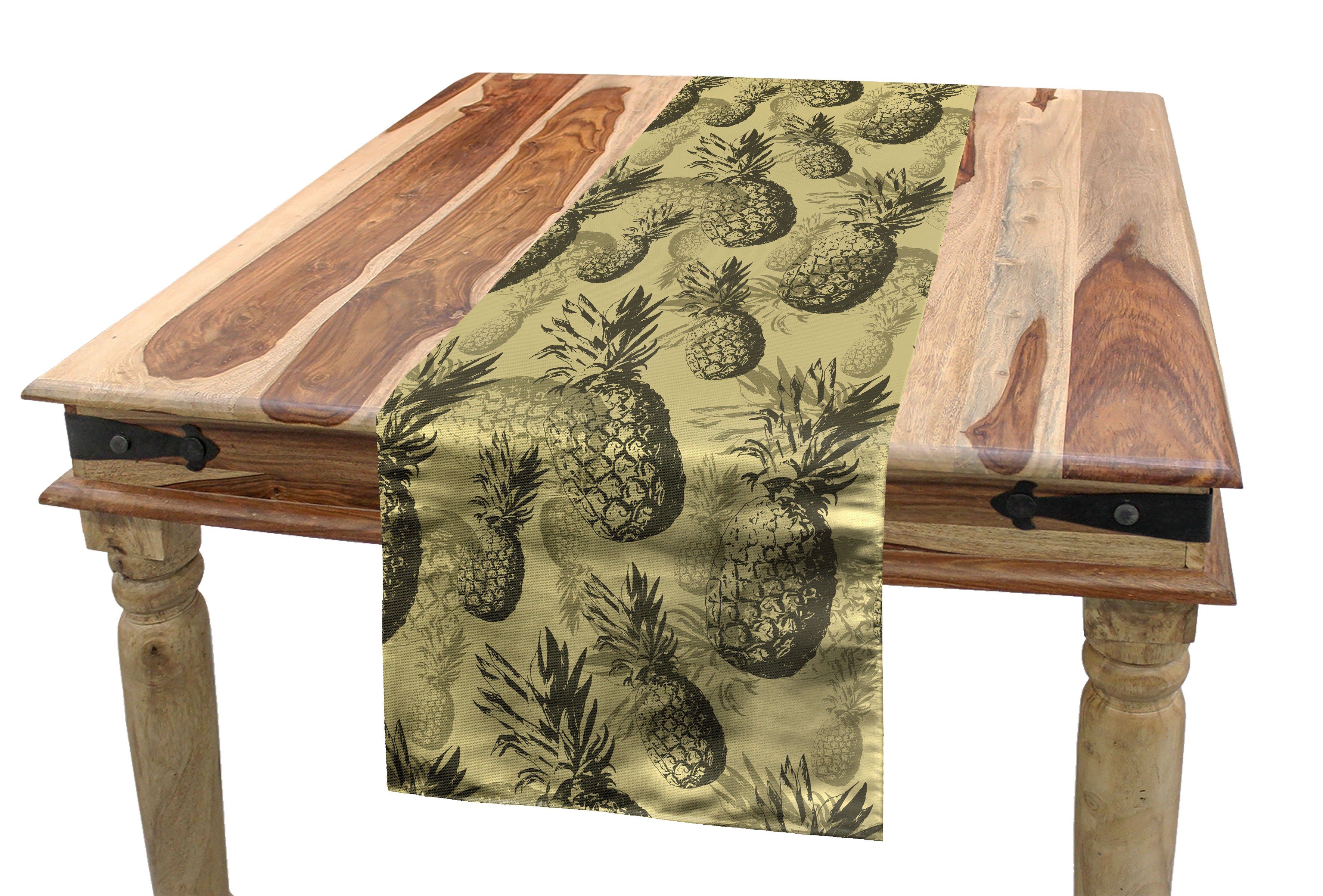 Abakuhaus Tischläufer Esszimmer Küche Rechteckiger Dekorativer Tischläufer, Ananas Tropic Grunge Muster