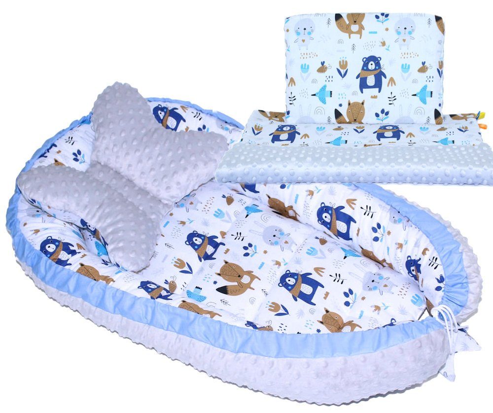 Primawela Bettnestchen Baby MINKY Nestchen Kokon Kuschelnest Kissen Decke Schmetterlingkissen