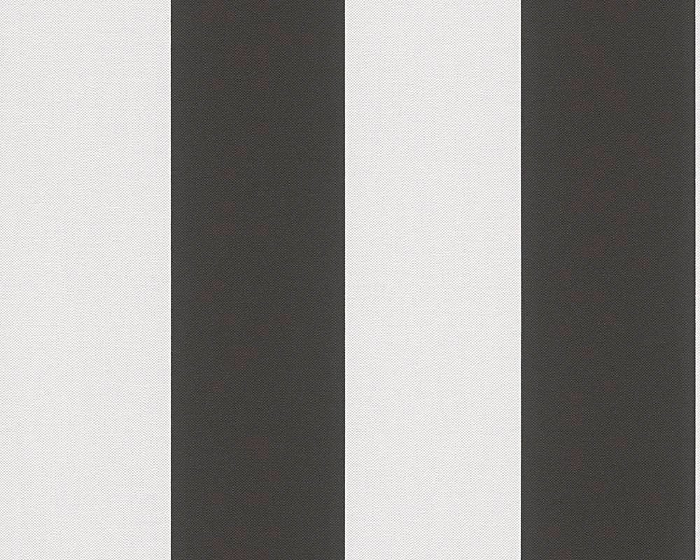 & Vliestapete Streifen White, walls living Modern Weiß Black Tapete gestreift, Schwarz Streifen,