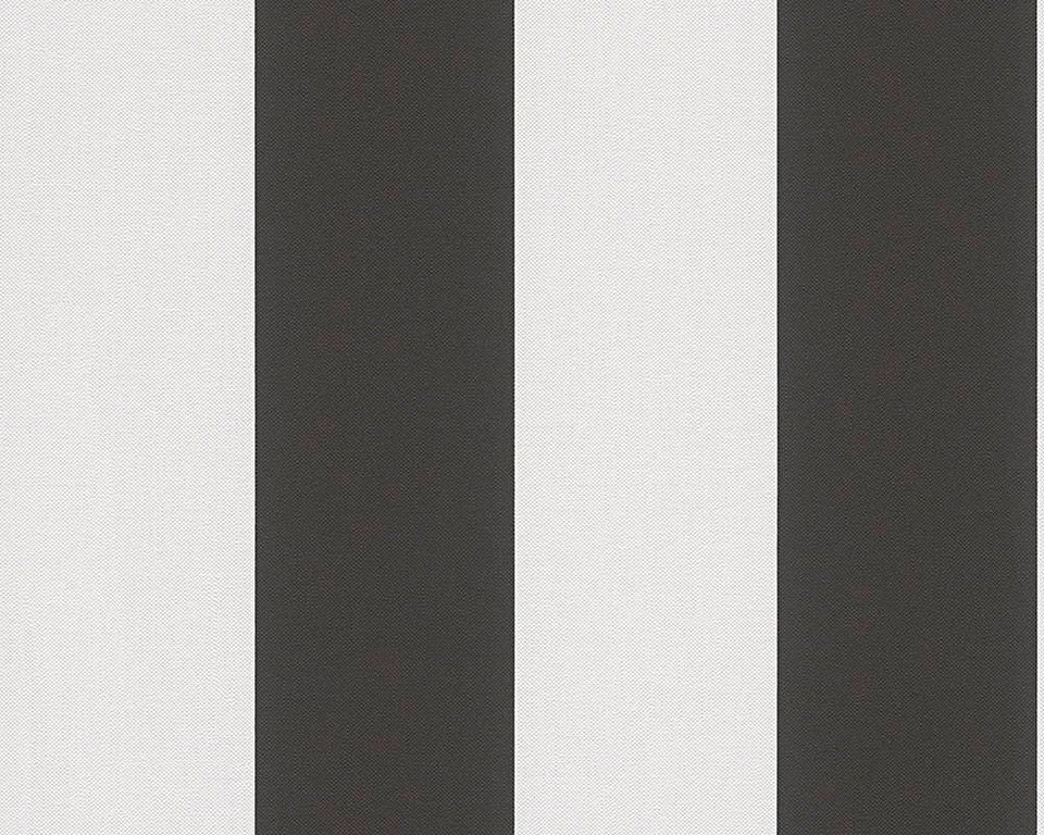 living walls Vliestapete Black & White, Streifen, gestreift, Modern Tapete  Streifen Schwarz Weiß, Leicht zu verarbeiten / Kleister einfach auf der  Wand anbringen