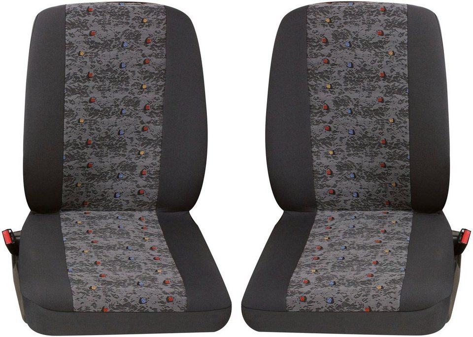 Petex Autositzbezug Sitzbezug für Transporter/ Kombi, 2-tlg Profi 3 in  grau, für vorne, Bestehend aus zwei Einzelsitzen, universelle Passform