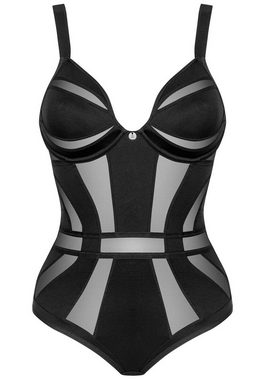 Obsessive Body Body mit transparenten Details - schwarz