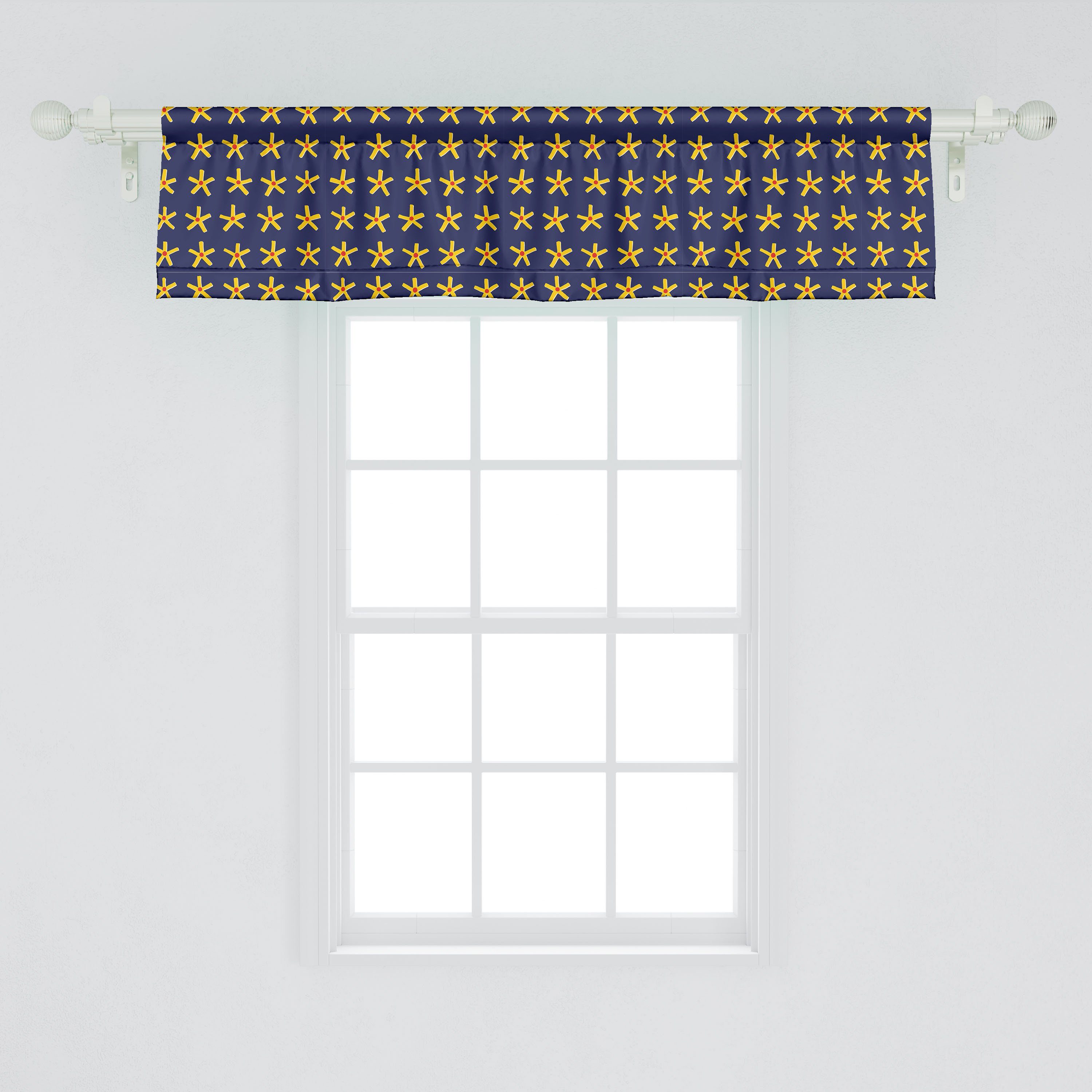 Scheibengardine Vorhang Volant Schlafzimmer mit Microfaser, für Dekor Abakuhaus, Abstrakt Küche Stangentasche, Primitive Art-Sterne-Kunst