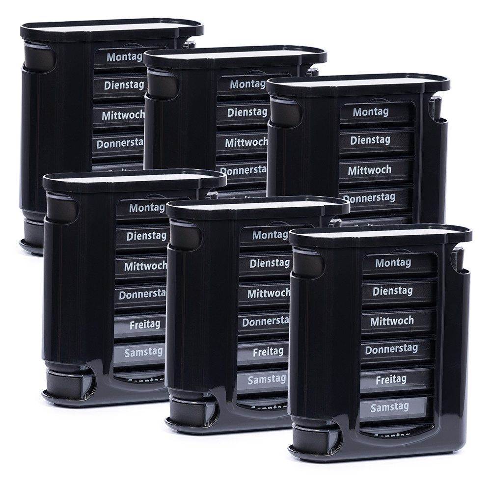 laro Pillendose Tablettenbox Farbauswahl 7 Tage – 4 Fächer – 2/6/12/24/48/96 Stück (2 St)