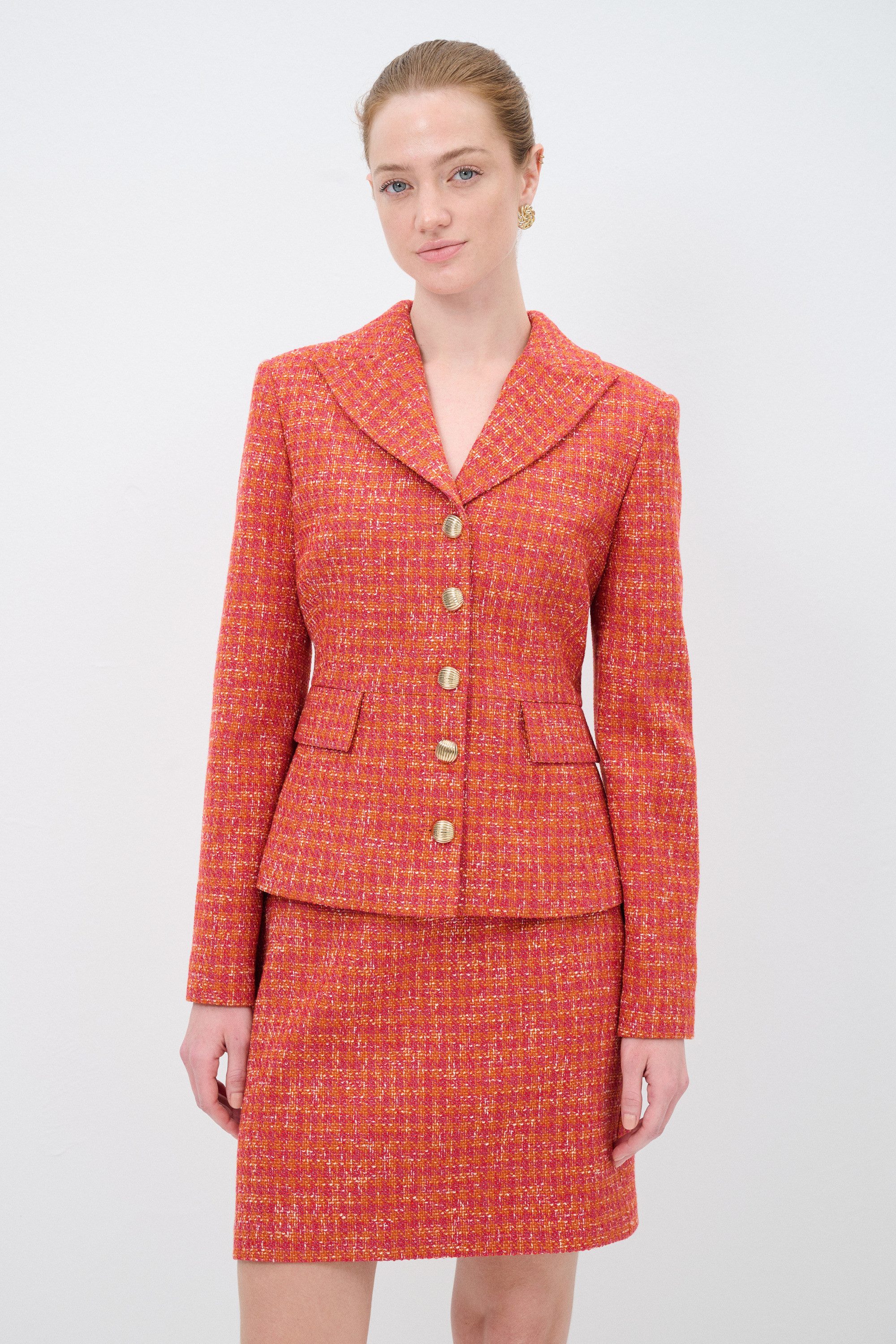 adL Jackenblazer Tweedjacke mit Taschendetail