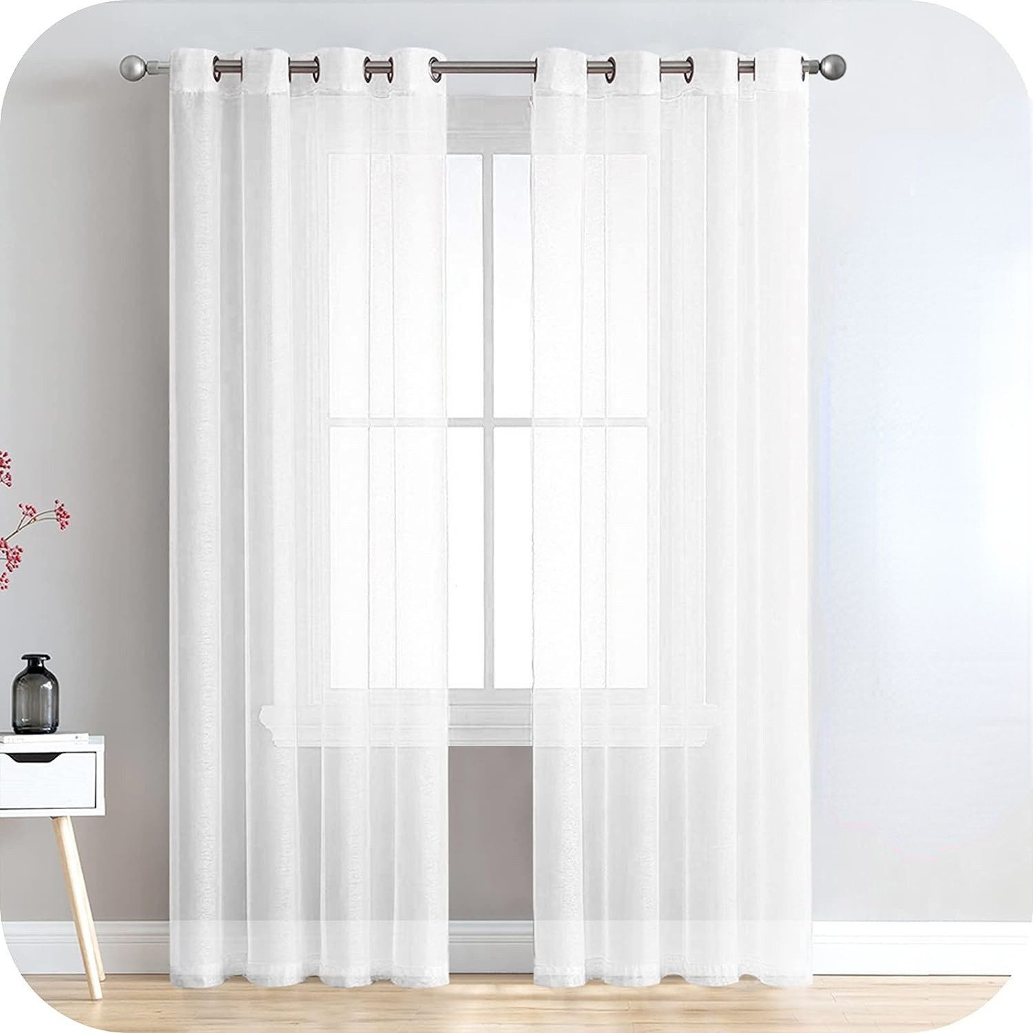 BYSURE Gardine (2 St), Ösen, transparent, Voile, Vorhang in Leinenoptik günstig online kaufen