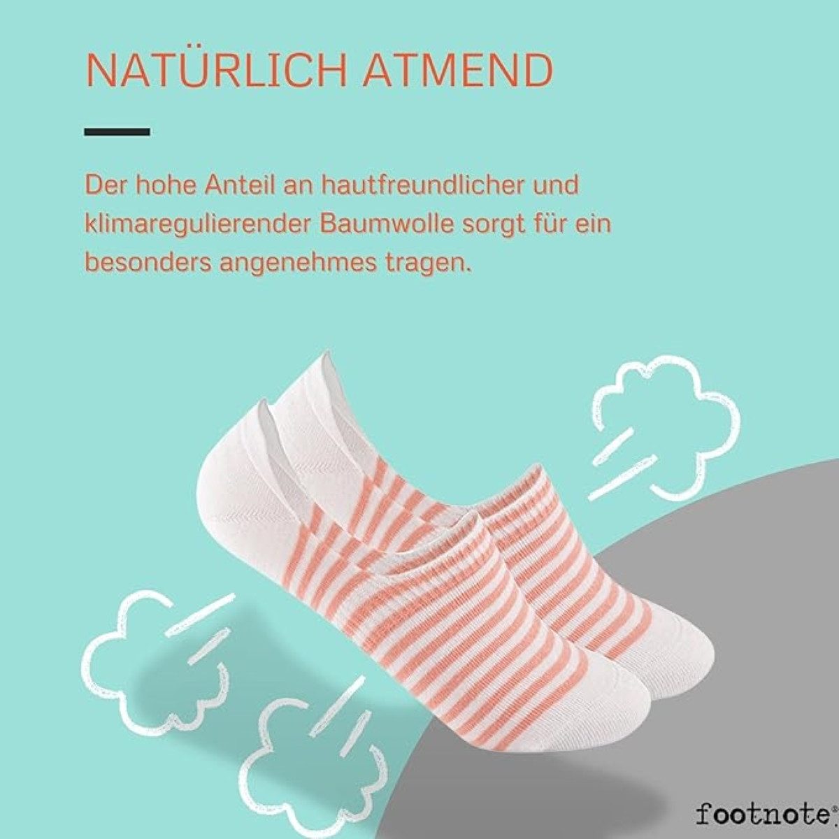 FOOTNOTE Füßlinge Blyton/39-42/pastell (8-Paar) unsichtbare Low Cut Sneakersocken, Invisible Socks mit Silikon – Bild 5 von 5