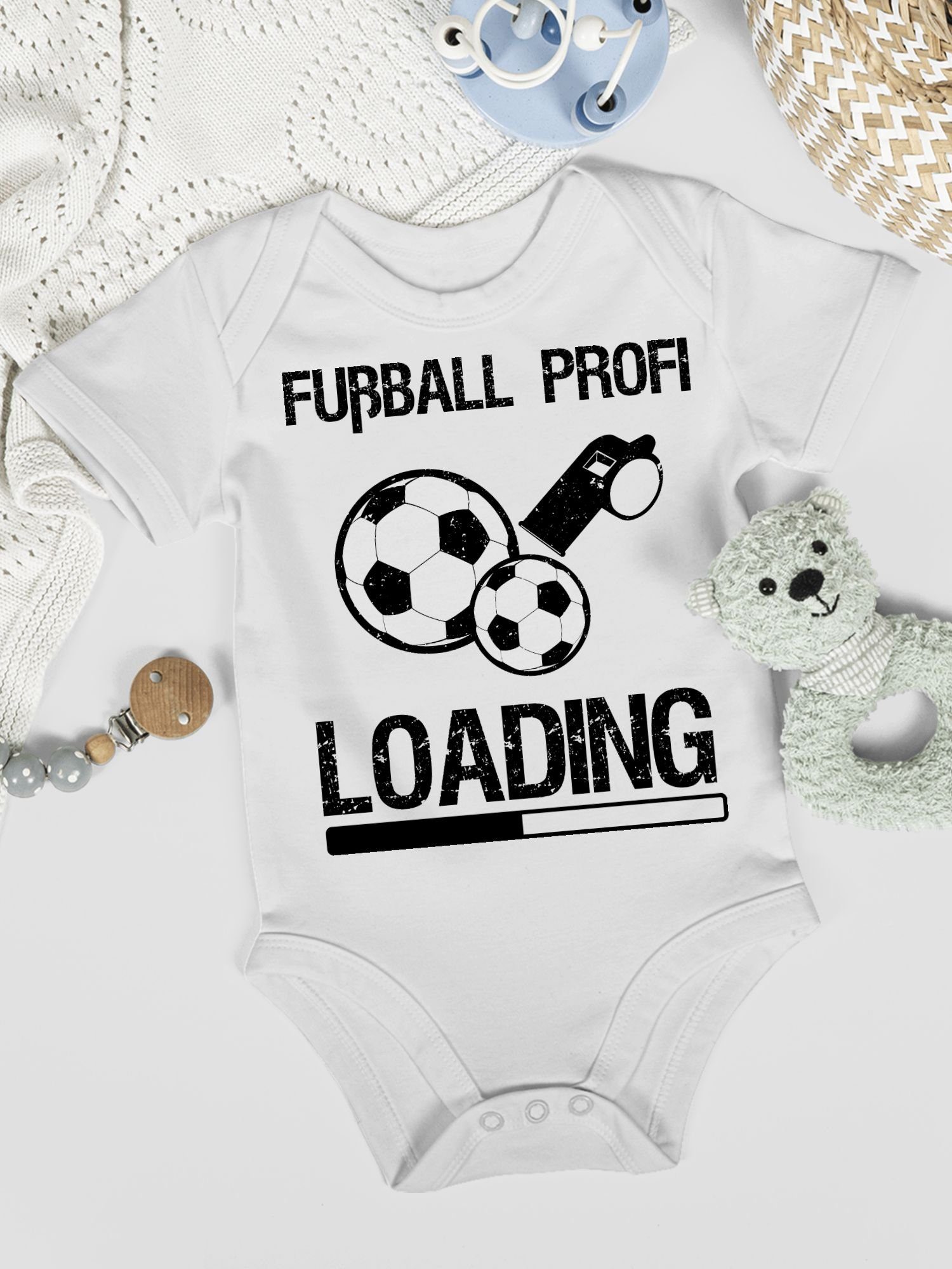 Bewegung Shirtracer 1 - & Profi schwarz Weiß Vintage Baby Loading Shirtbody Sport Fußball