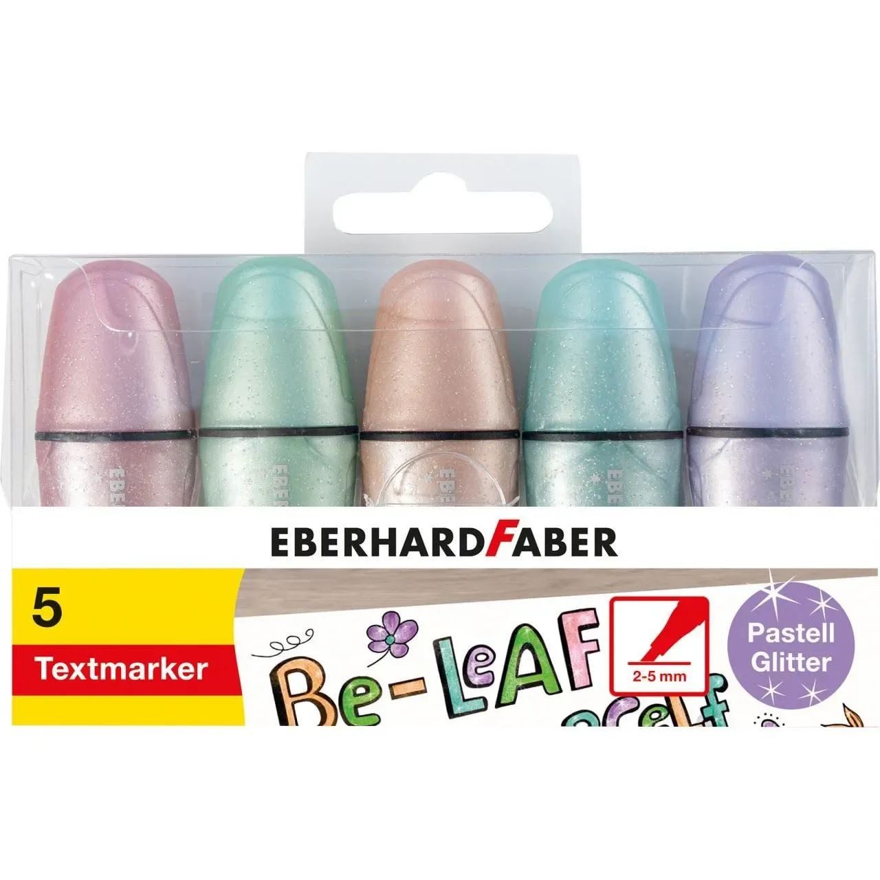Eberhard Faber Marker Eberhard Faber Textmarker Mini Glitzer pastell 5er Etui