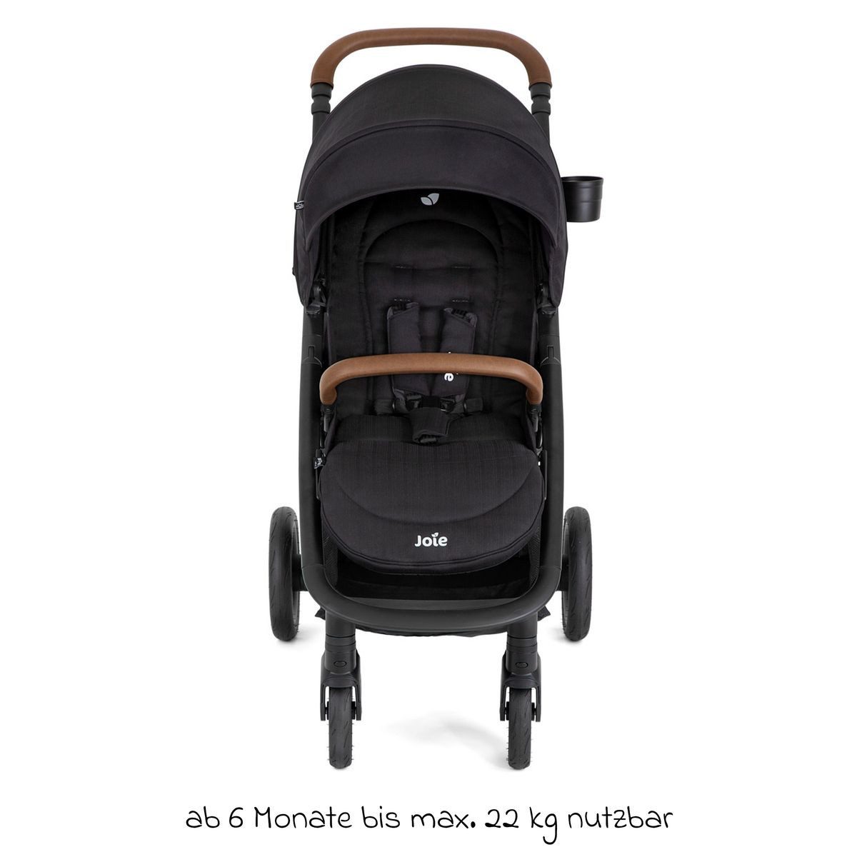 Joie Kinder-Buggy Mytrax Pro - Shale, Sportwagen inkl. Fußsack mit Getränkehalter & Regenschutz bis 22 kg