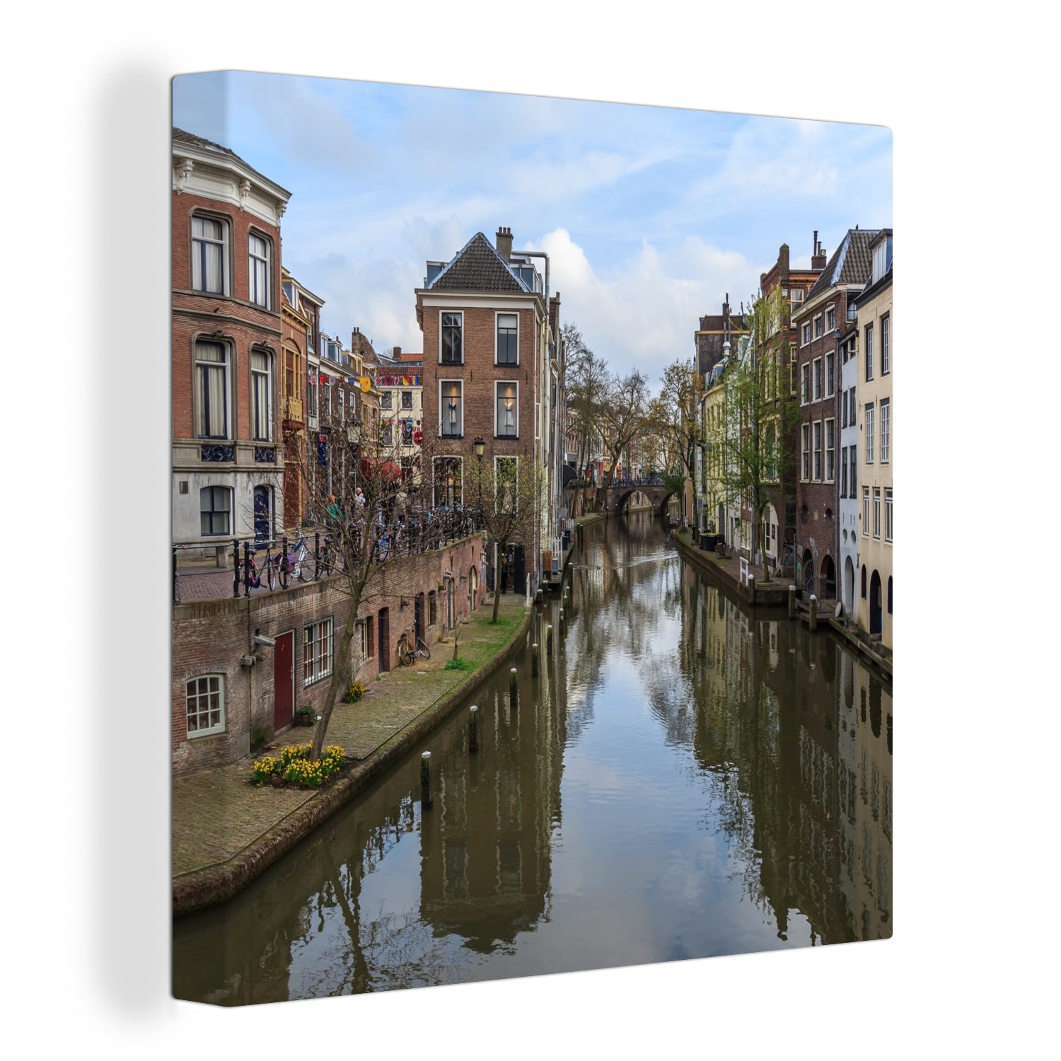 OneMillionCanvasses® Leinwandbild Architektur - Utrecht Bilder St), Schlafzimmer Wohnzimmer - (1 für Leinwand Kanal